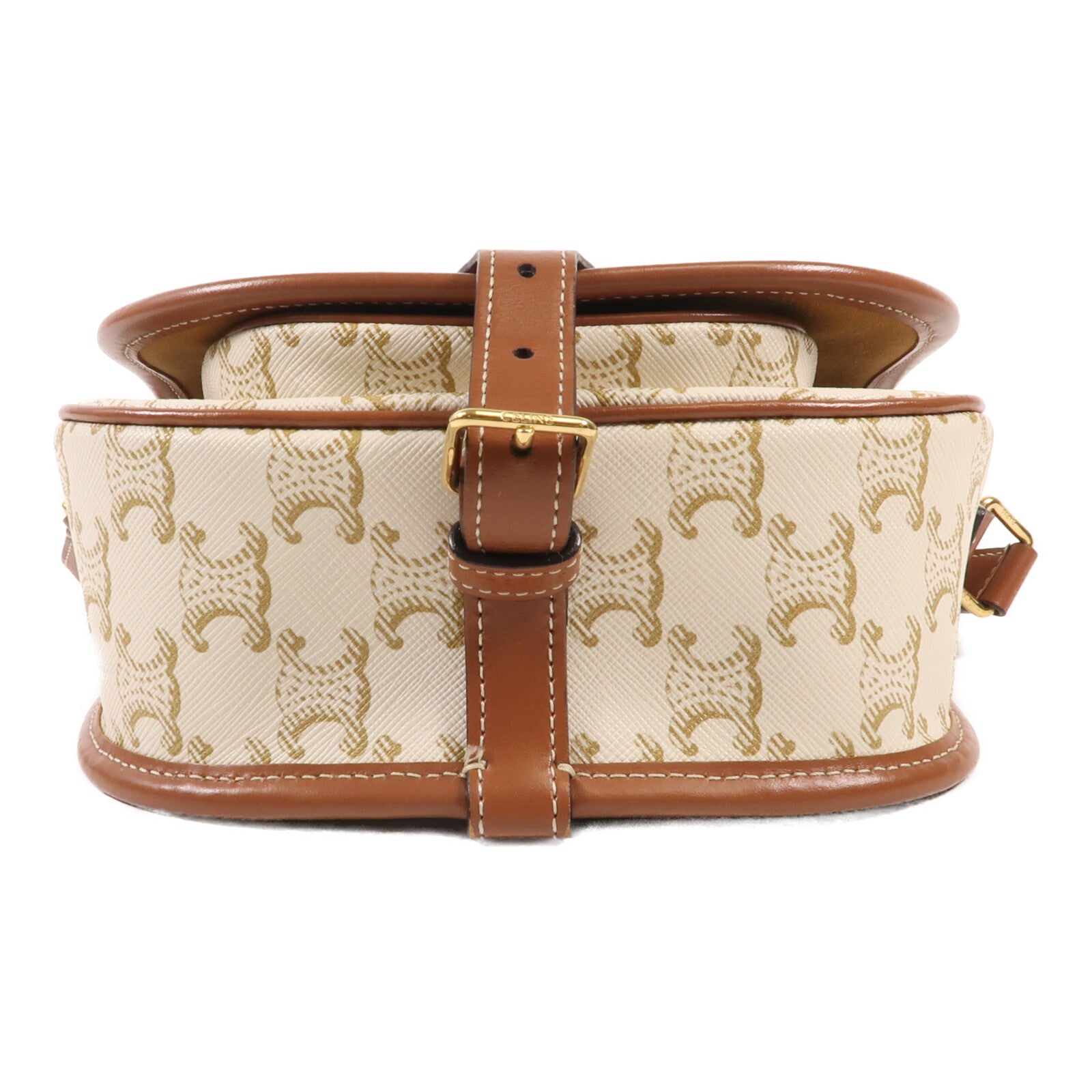 CELINE 塗層帆布Folco金扣肩背袋