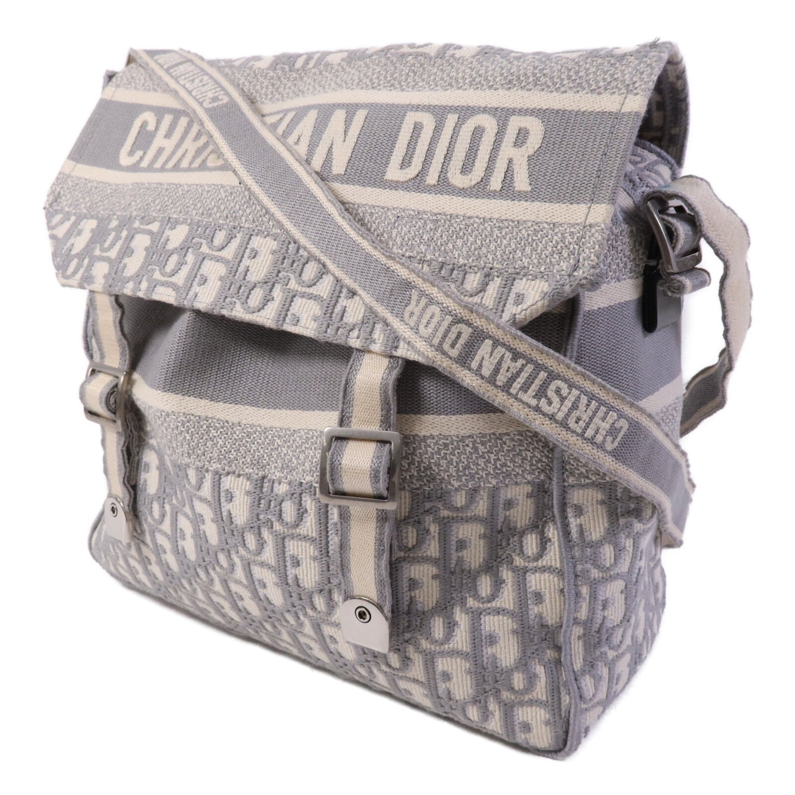 Dior 帆布Medium Diorcamp Bag銀扣肩背袋