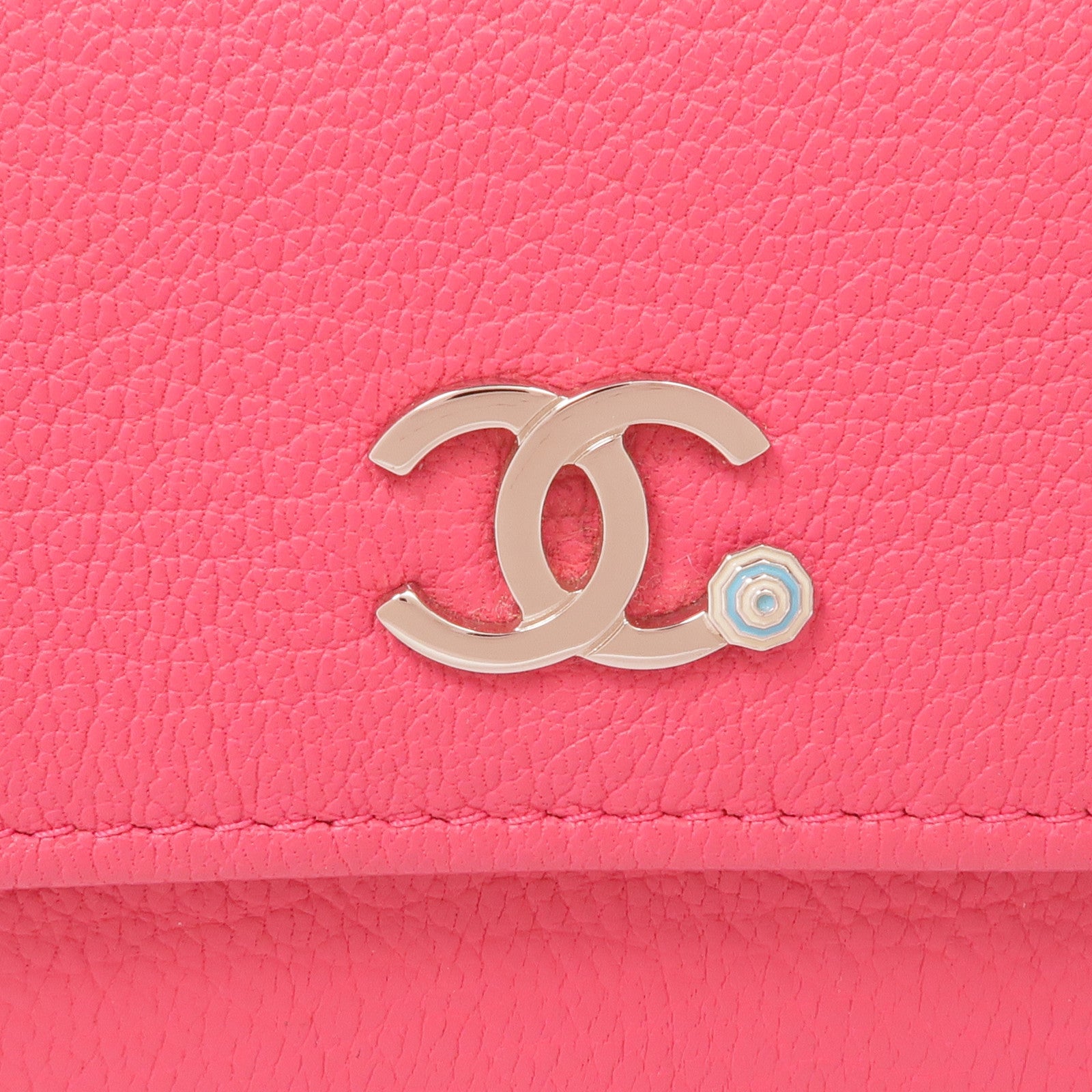 CHANEL 牛皮皮革Wallet銀扣錢包