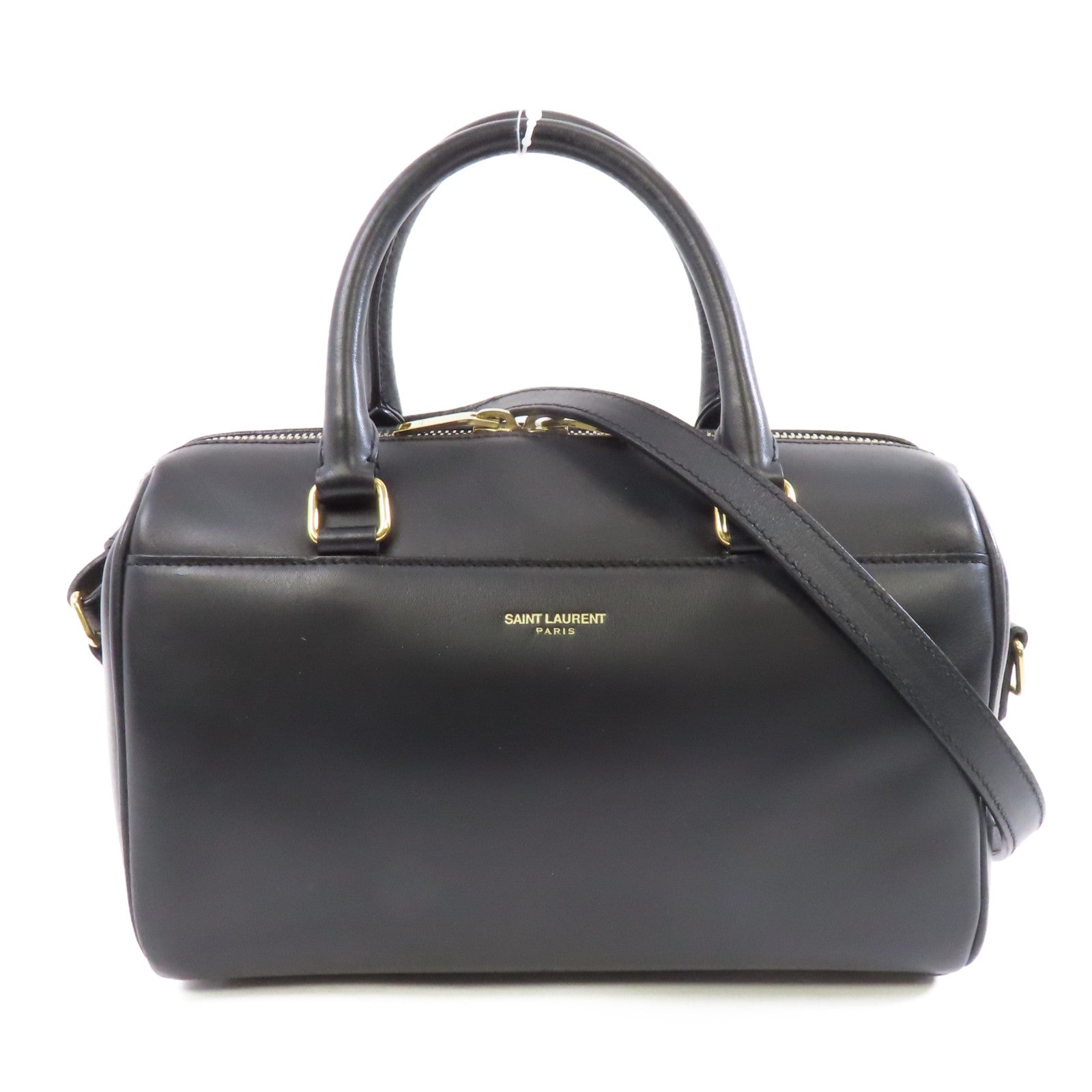 SAINT LAURENT 牛皮皮革2way Shoulder Bag金扣手挽肩背兩用袋黑色