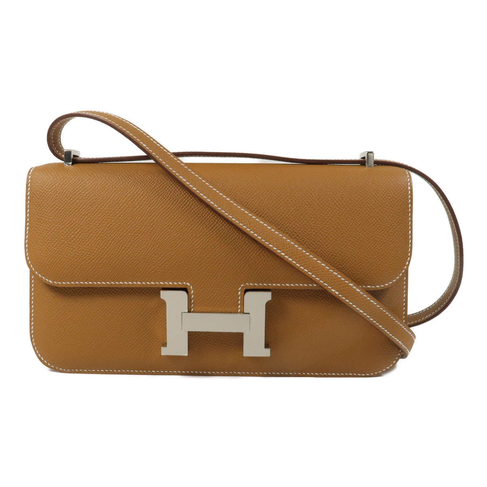 HERMES Epsom皮革Constance Elan肩背袋Gold
