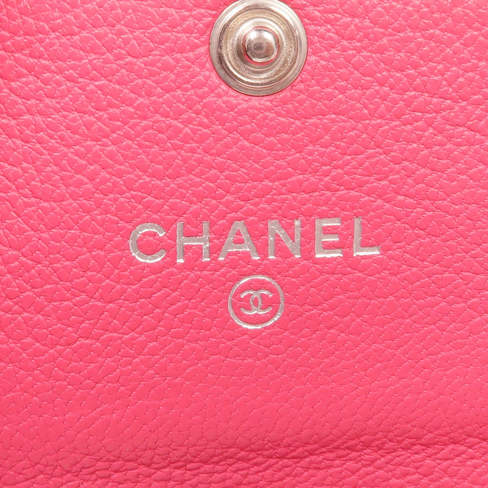 CHANEL 牛皮皮革Wallet銀扣錢包