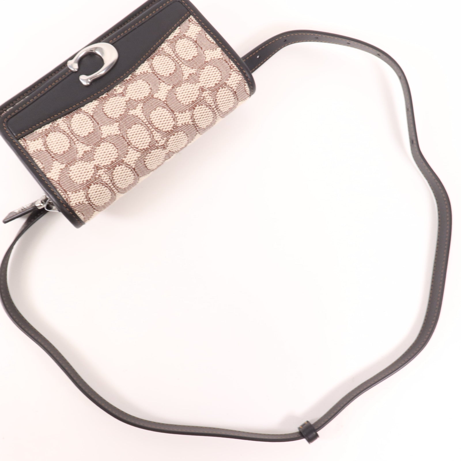 COACH 帆布Shoulder Bag銀扣肩背袋