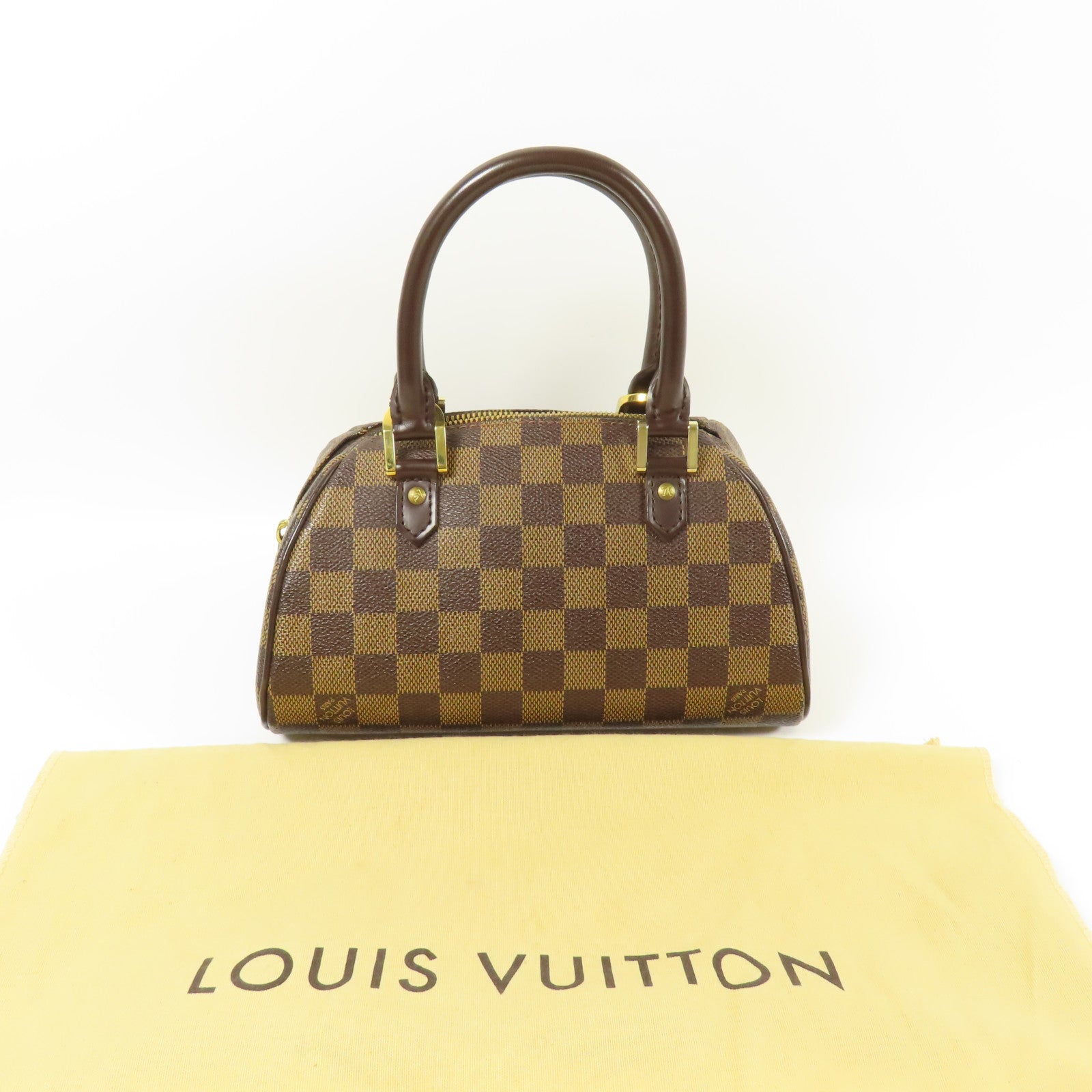 LOUIS VUITTON Damier Rivera Mini金扣手挽袋