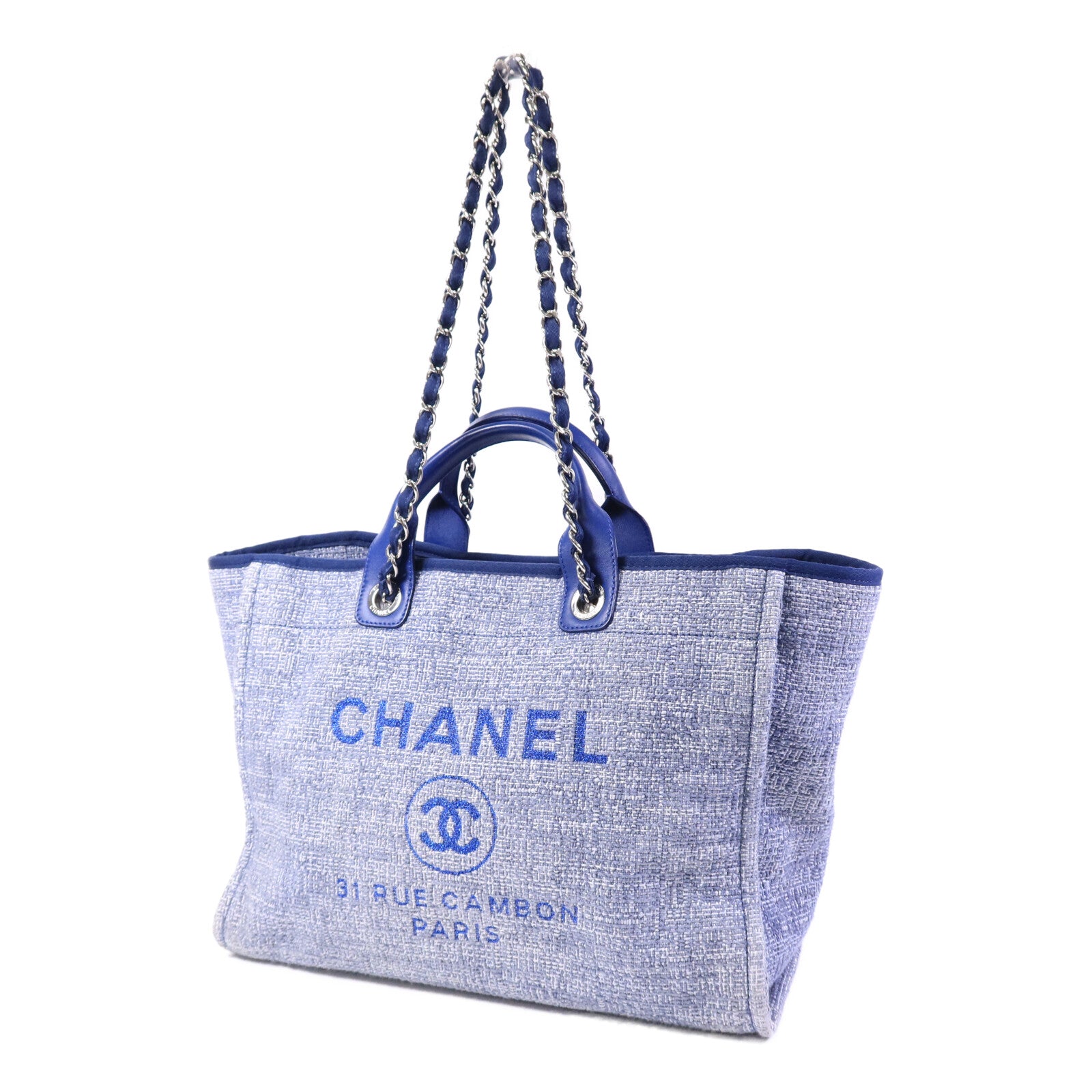 CHANEL 帆布Deauville Tote Bag手挽肩背兩用袋