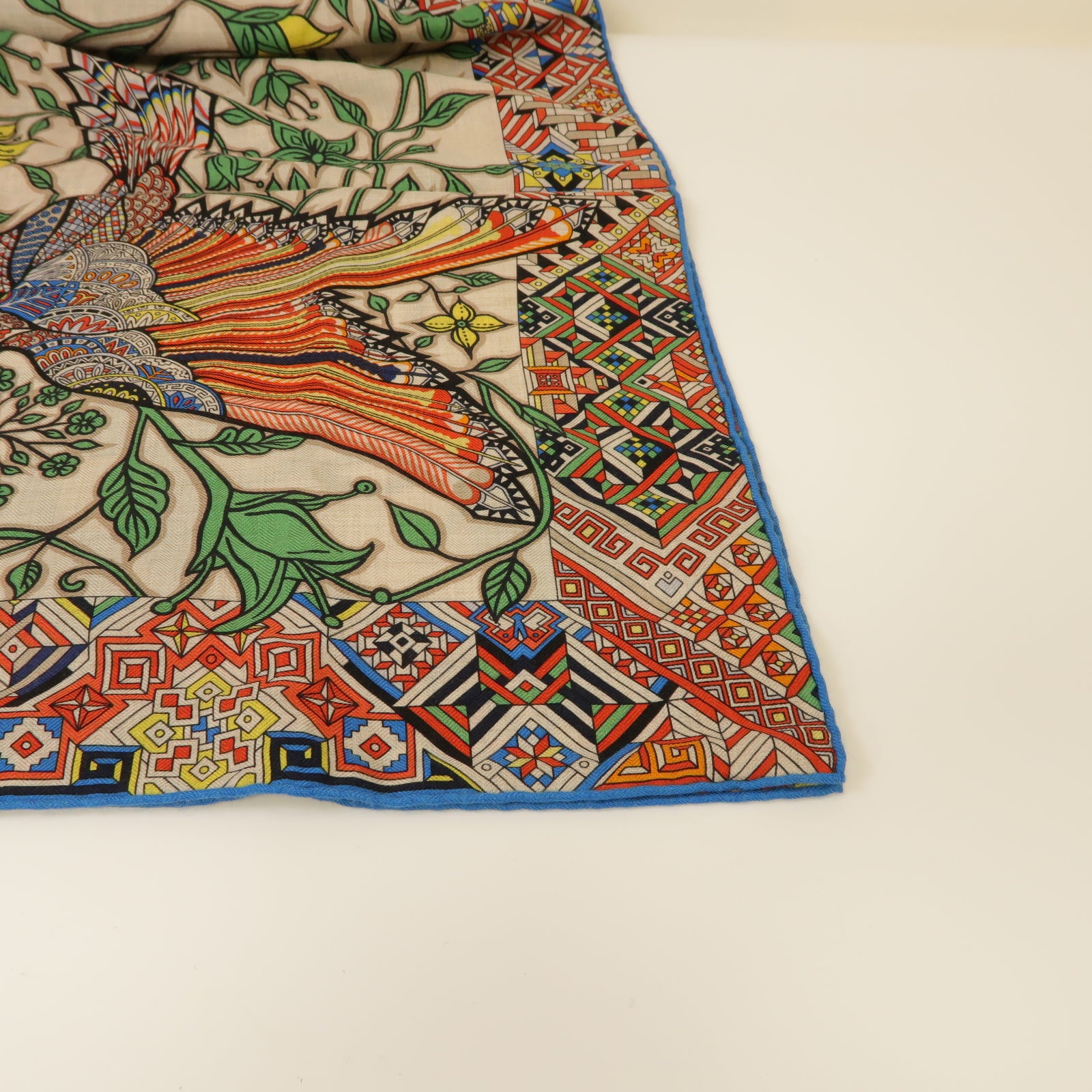 HERMES Cashmere Scarf圍巾米色/藍色/彩色