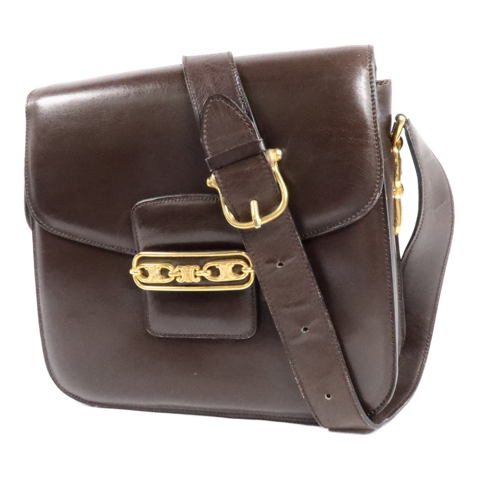 CELINE 牛皮皮革Vintage Shoulder Bag肩背袋