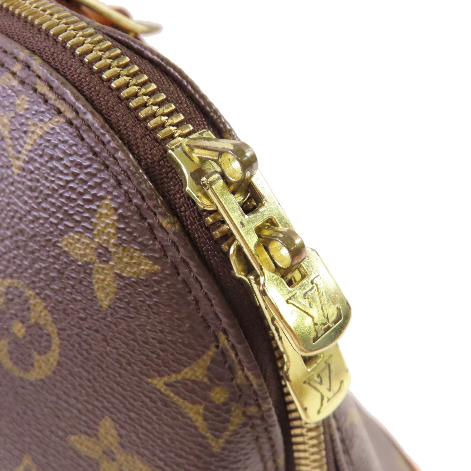 LOUIS VUITTON Monogram Alma PM Hand Bag金扣手挽袋啡色