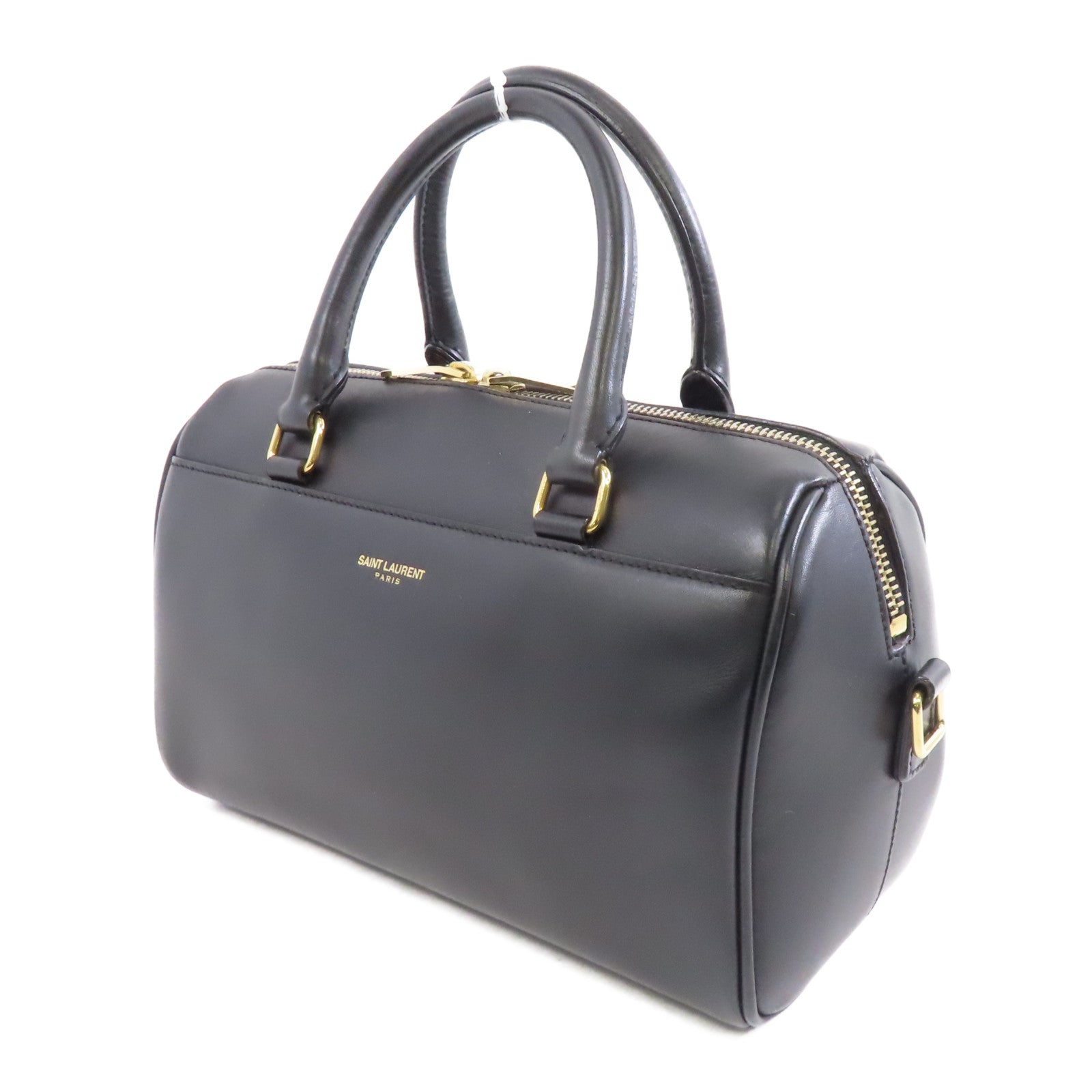 SAINT LAURENT 牛皮皮革2way Shoulder Bag金扣手挽肩背兩用袋黑色