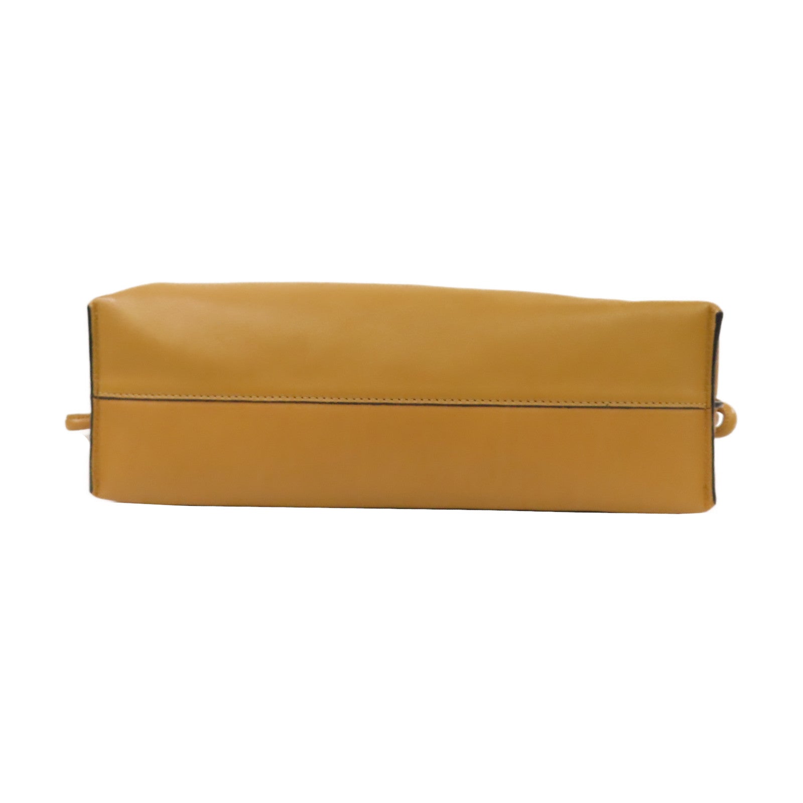 LOEWE 皮革Flamenco Clutch金扣肩背袋啡色