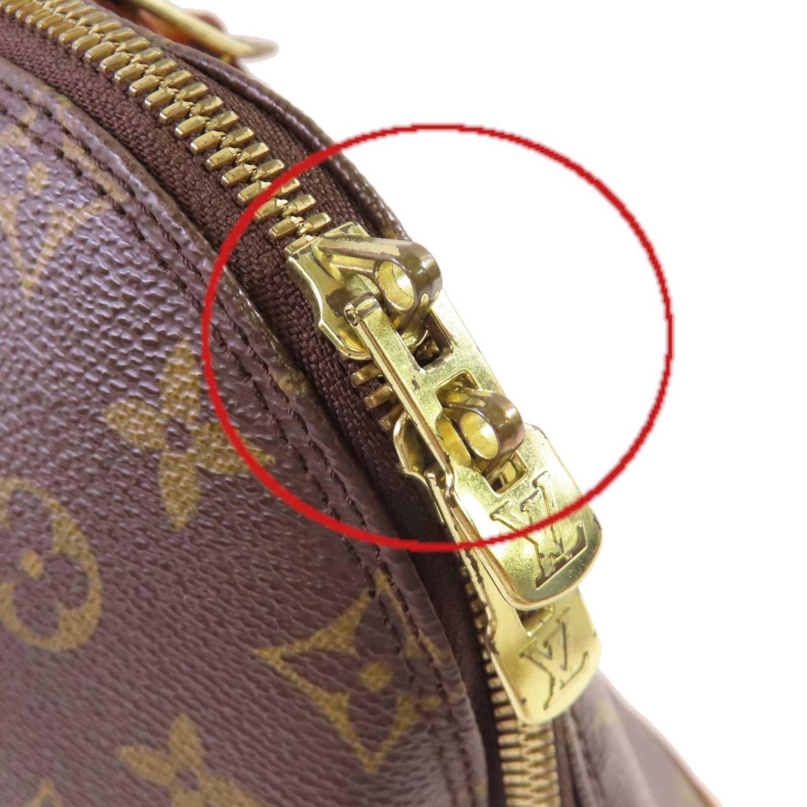 LOUIS VUITTON Monogram Alma PM Hand Bag金扣手挽袋啡色
