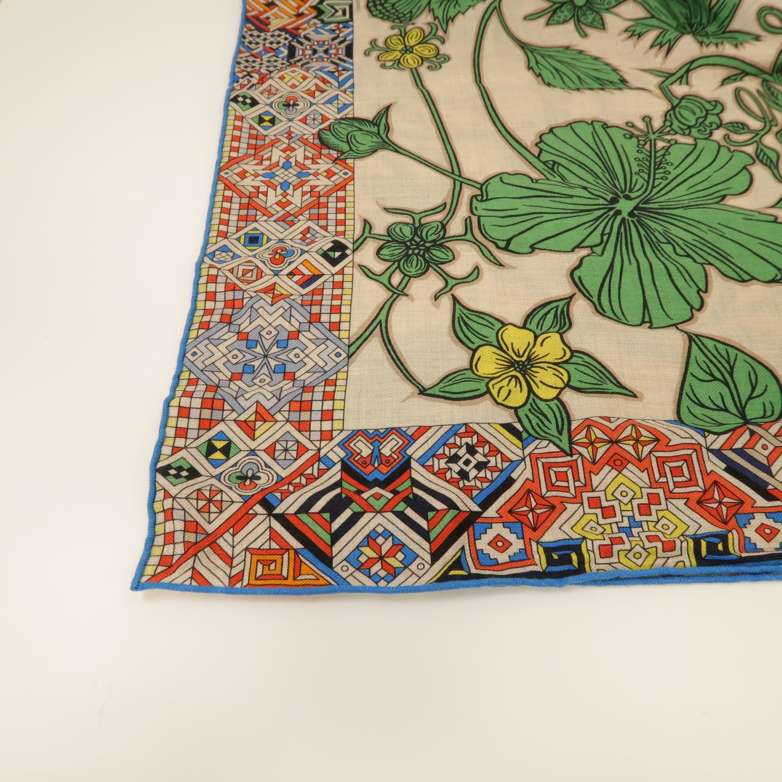 HERMES Cashmere Scarf圍巾米色/藍色/彩色