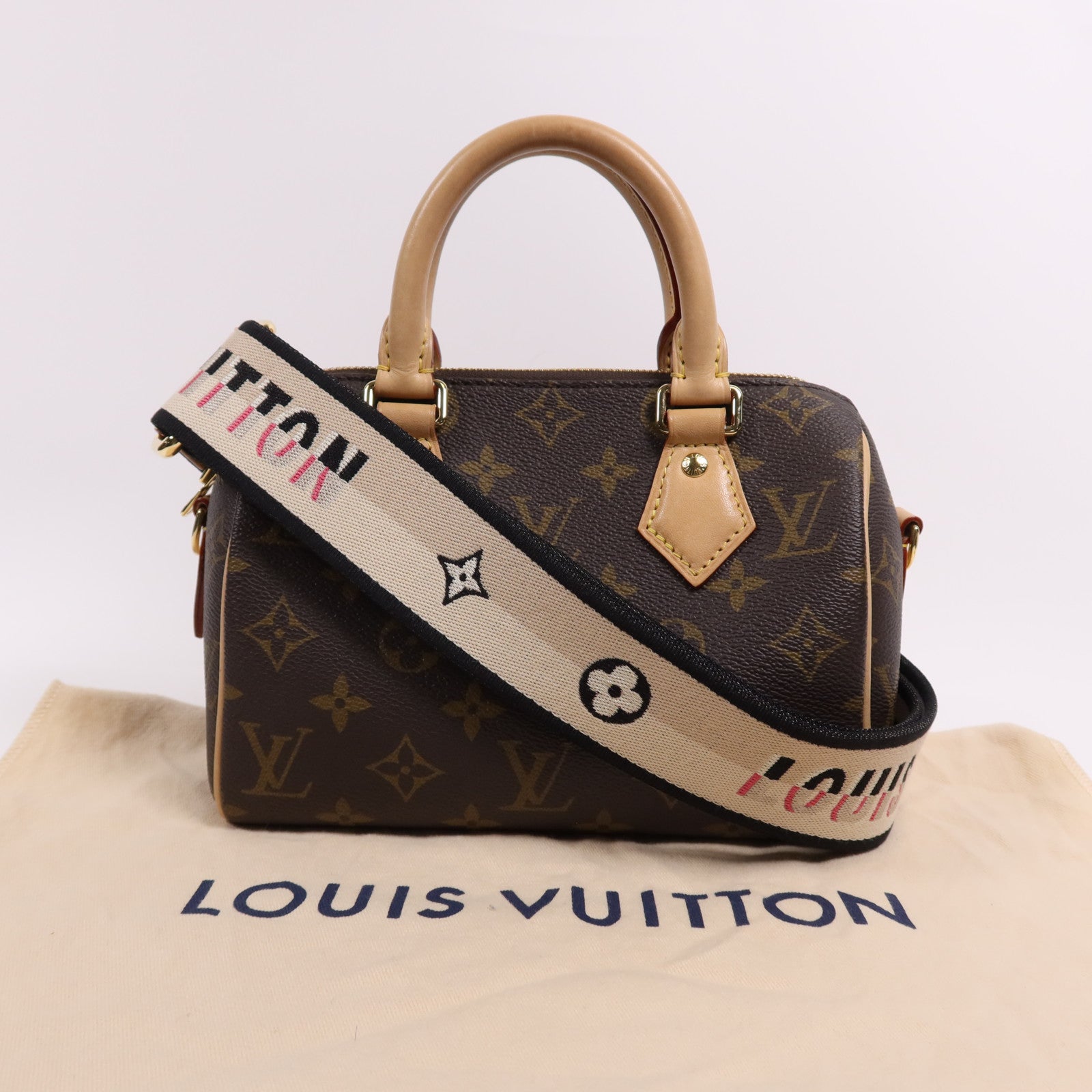 LOUIS VUITTON Monogram Speedy Bandouliere 20金扣手挽肩背兩用袋