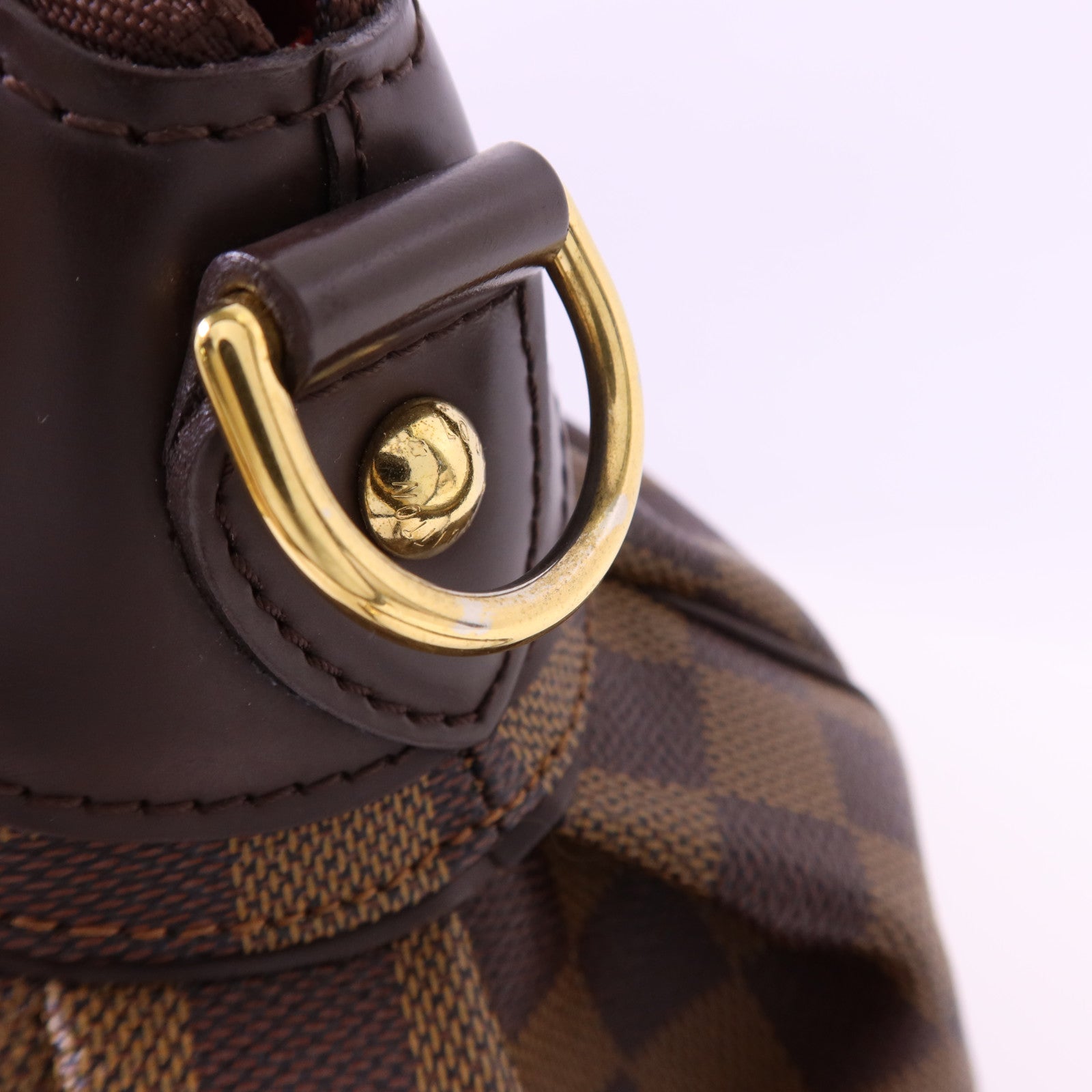 LOUIS VUITTON Damier Trevi PM金扣手挽肩背兩用袋棕色