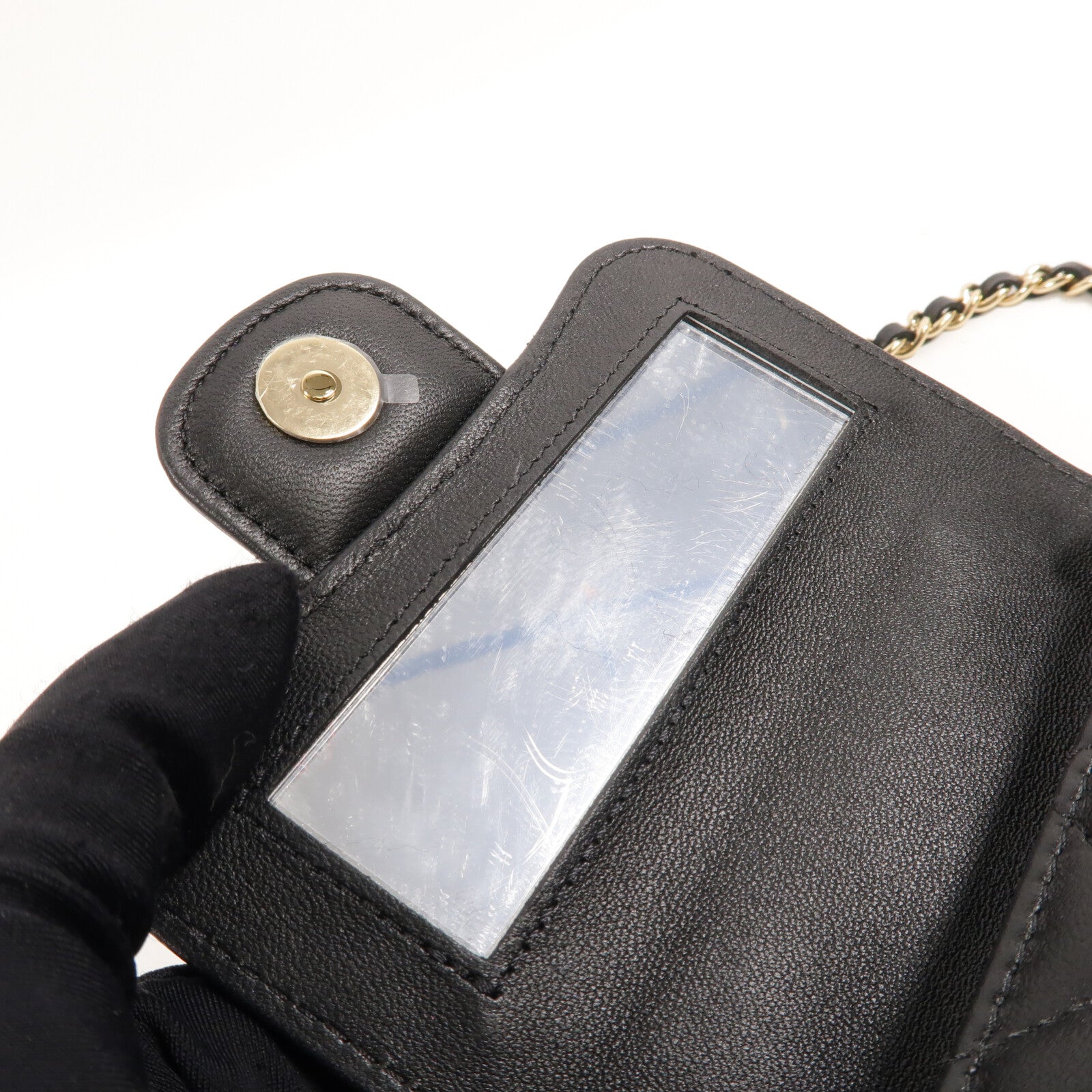 CHANEL 羊皮皮革22P Mini With Top Handle手挽肩背兩用袋