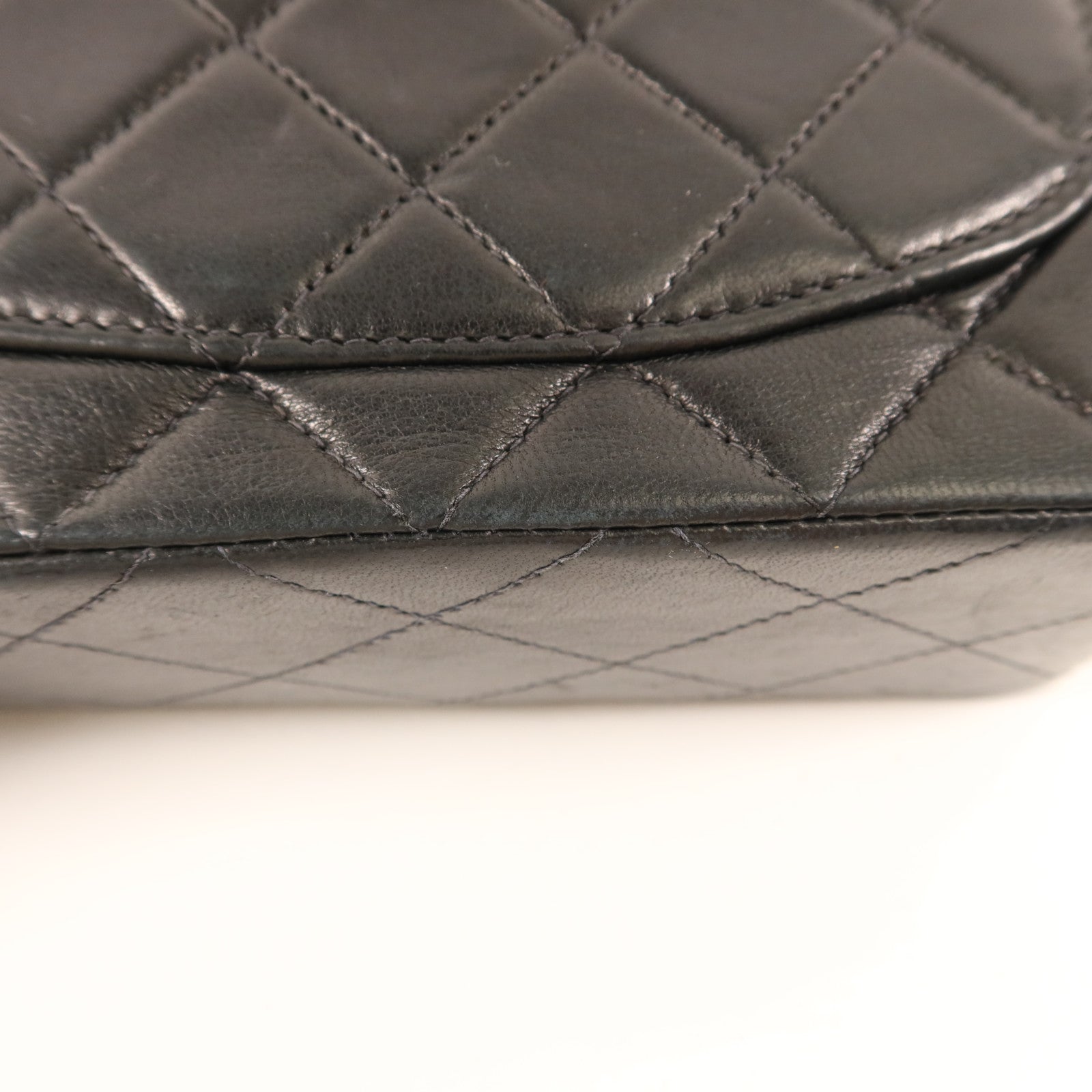 CHANEL 羊皮皮革Vintage Classic Mini Square 17金扣鏈帶肩背袋