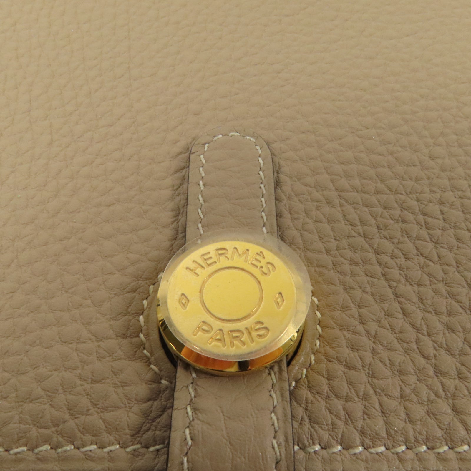 HERMES Clemence皮革Dogon GM金扣長錢包Gris Tourterelle