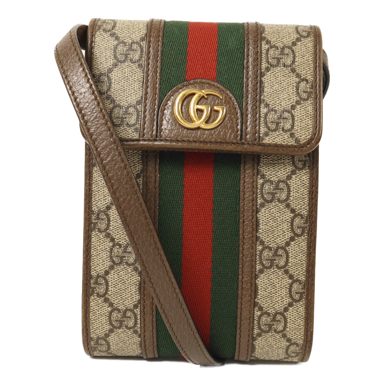 GUCCI 塗層帆布Ophidia金扣肩背袋
