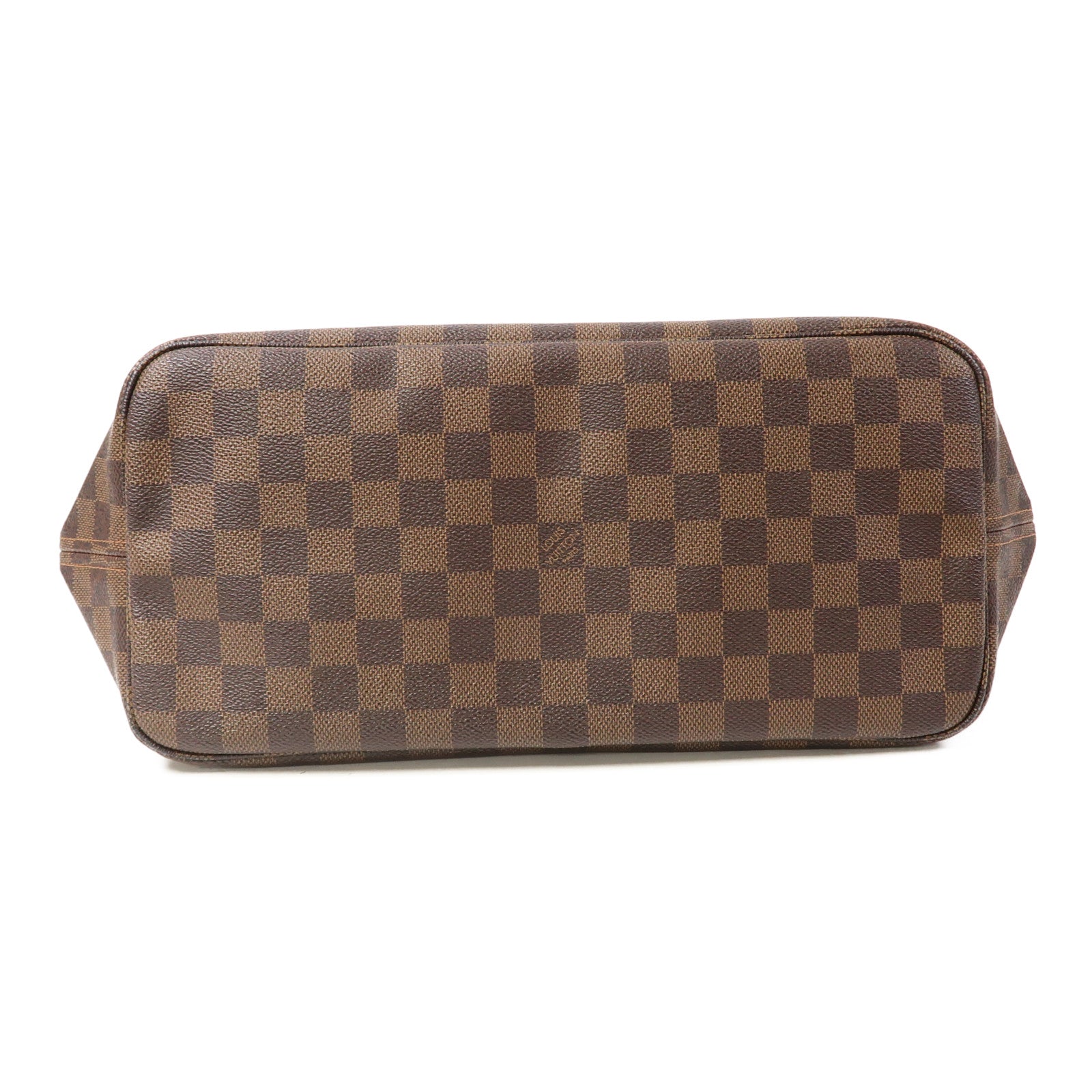 LOUIS VUITTON Damier Ebene Neverfull MM金扣手挽袋啡色