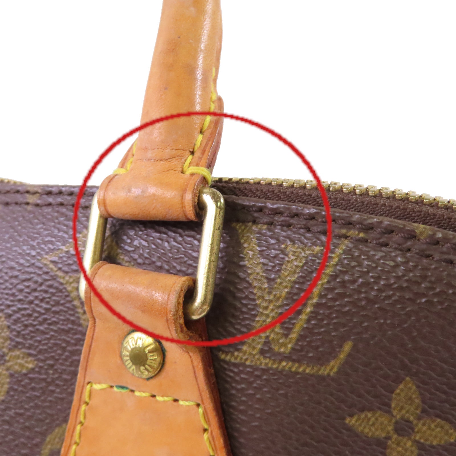 LOUIS VUITTON Monogram Alma PM Hand Bag金扣手挽袋啡色