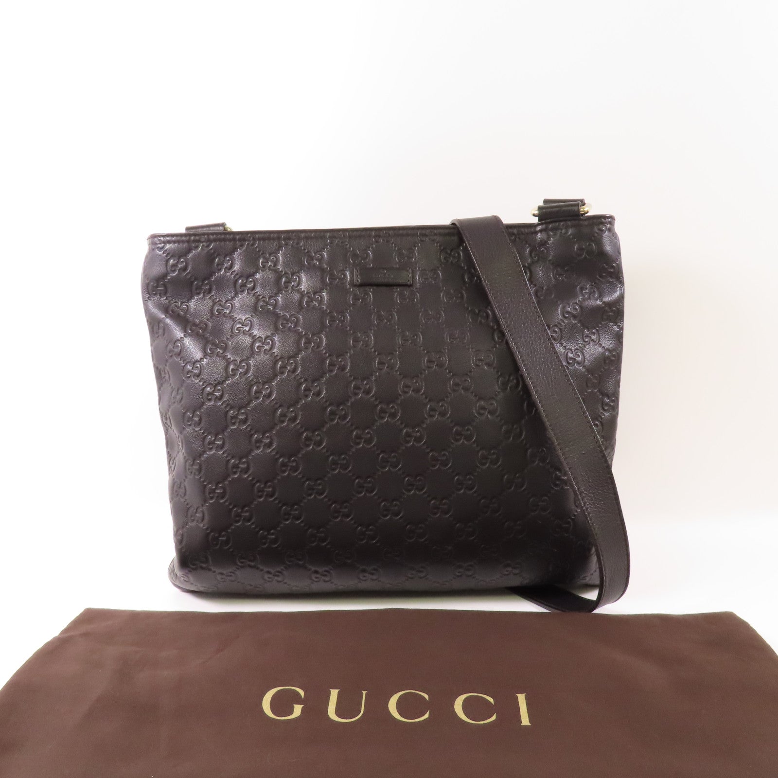 GUCCI 【激減優惠】牛皮皮革Shoulder Bag銀扣肩背袋
