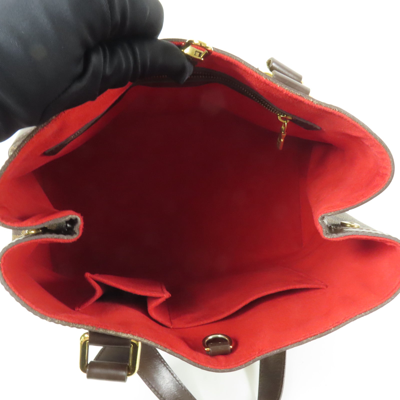 LOUIS VUITTON Damier Hampstead PM金扣手挽袋