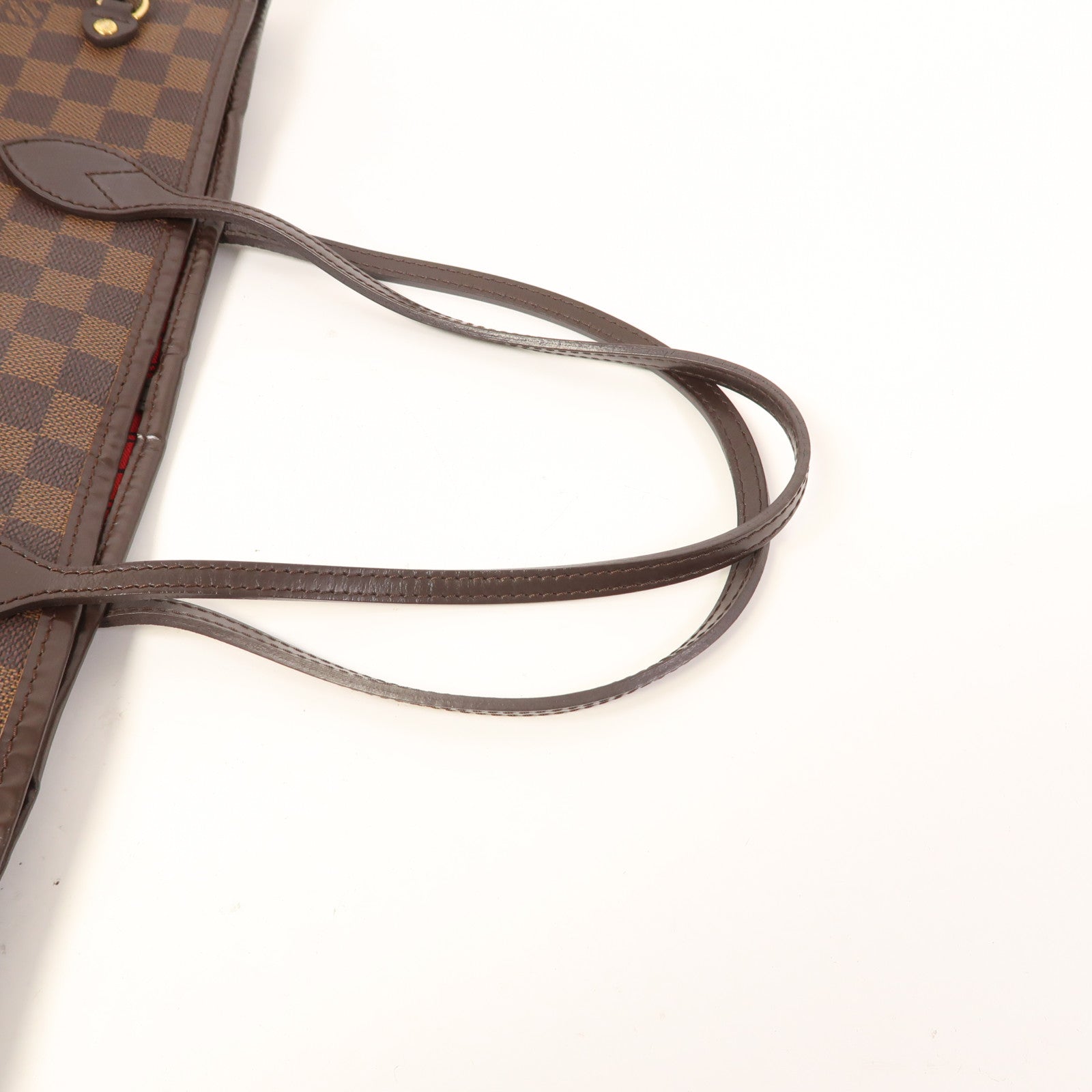 LOUIS VUITTON Damier Ebene Neverfull MM金扣手挽袋啡色