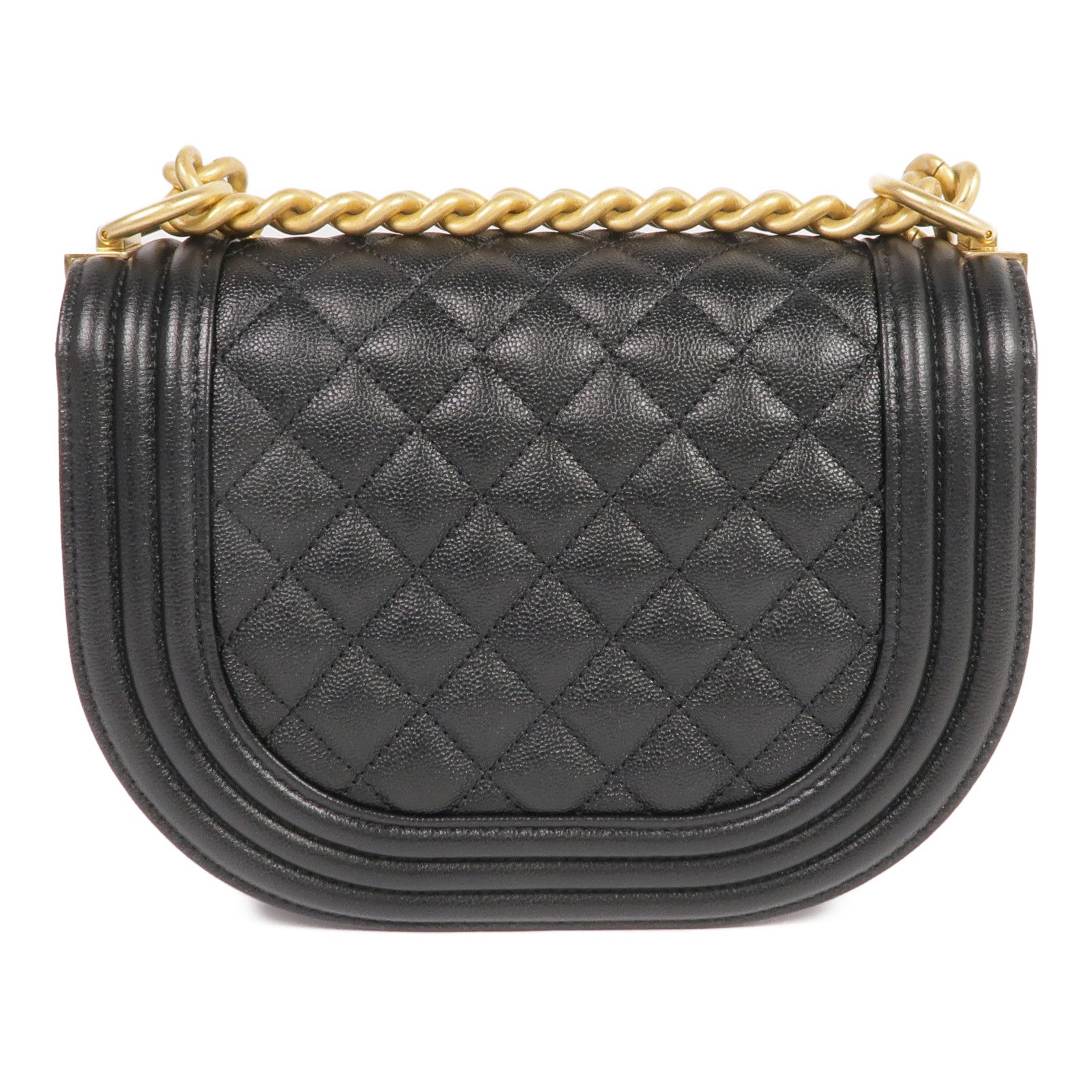 CHANEL 牛皮皮革Boy Messenger金扣鏈帶肩背袋