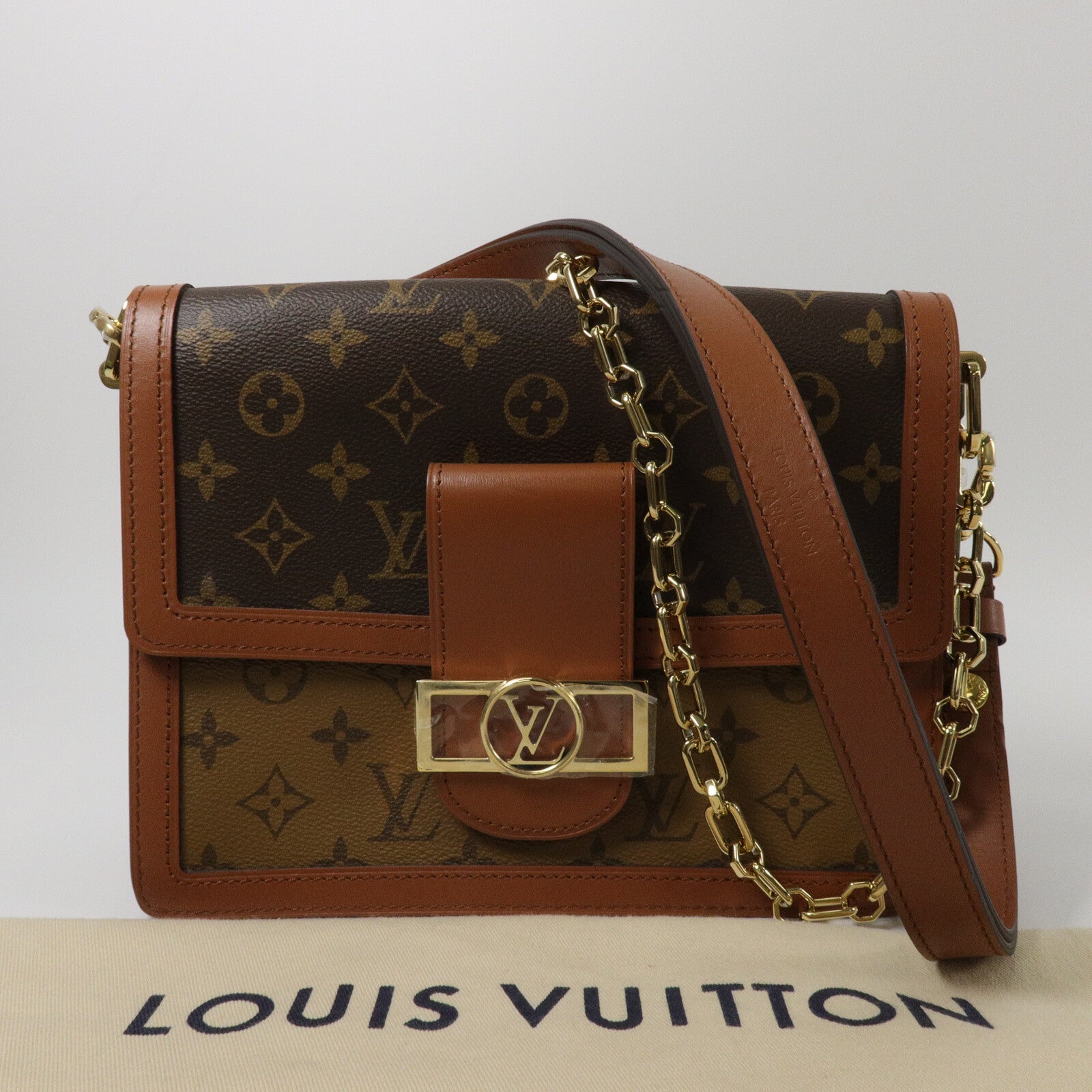 LOUIS VUITTON Monogram/Monogram Reverse Dauphine MM手挽肩背兩用袋