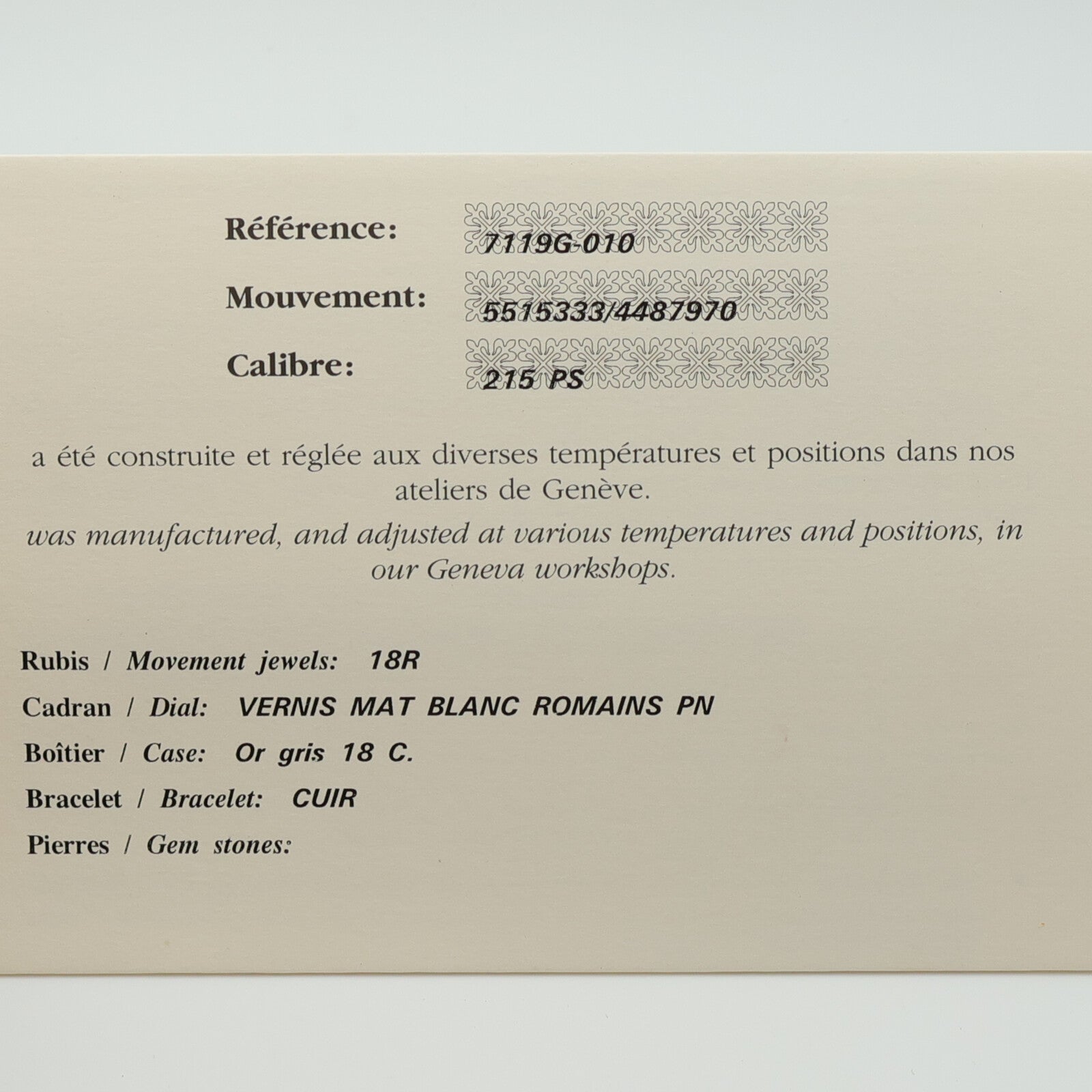 PATEK PHILIPPE Calatrava 7119G-010