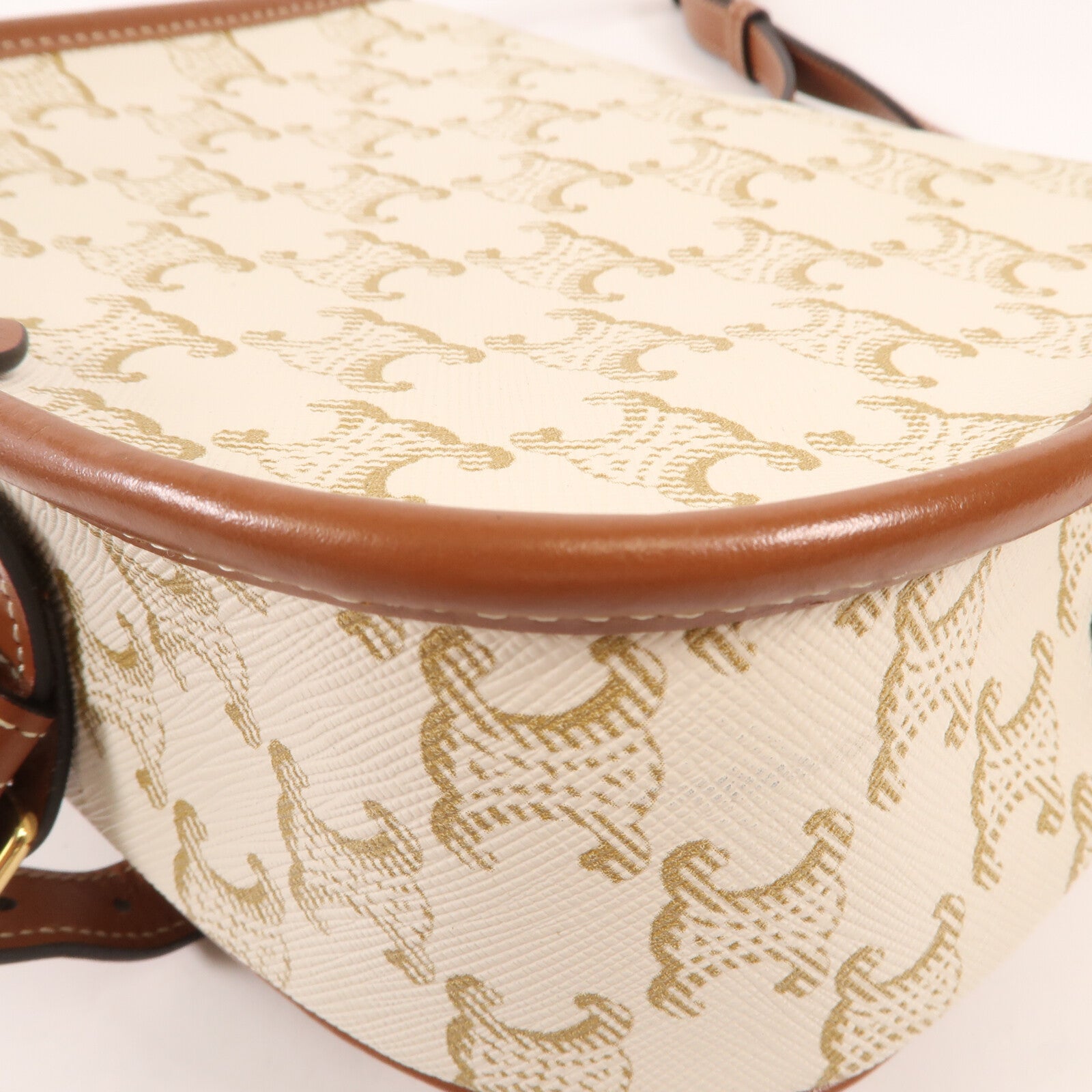 CELINE 塗層帆布Folco金扣肩背袋