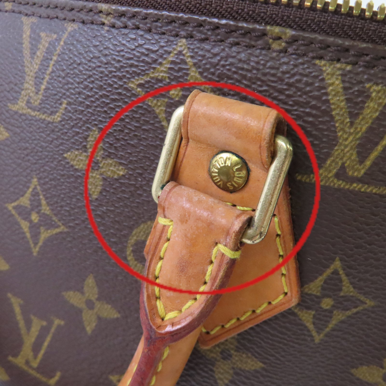 LOUIS VUITTON Monogram Alma PM Hand Bag金扣手挽袋啡色