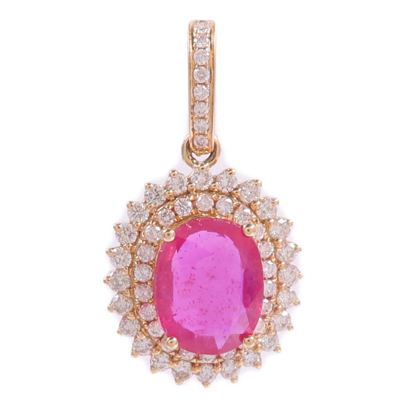 JEWELRY 18K Ruby Diamond Pendant Top紅寶石/鑽石吊墜