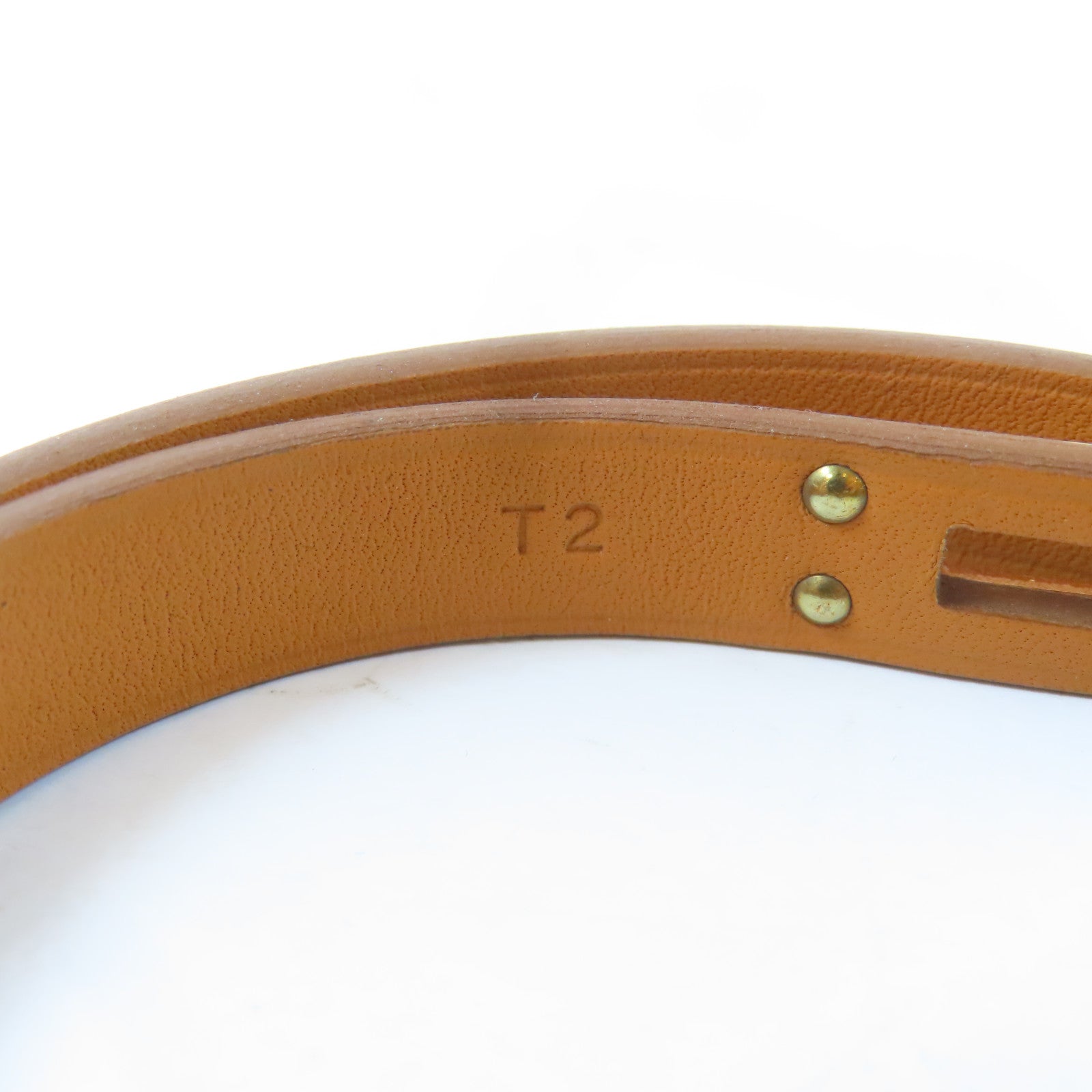 HERMES Swift皮革Kelly Double Tour Bracelet金扣手鐲Nata/米白色#15cm