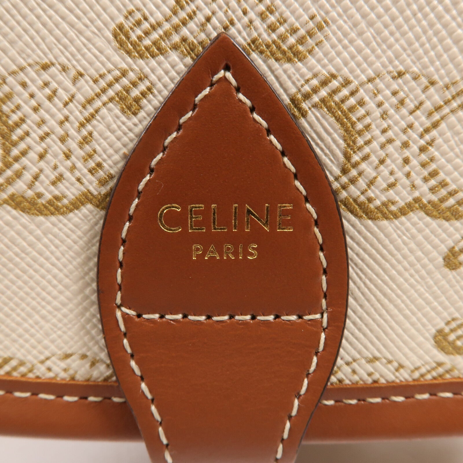 CELINE 塗層帆布Folco金扣肩背袋