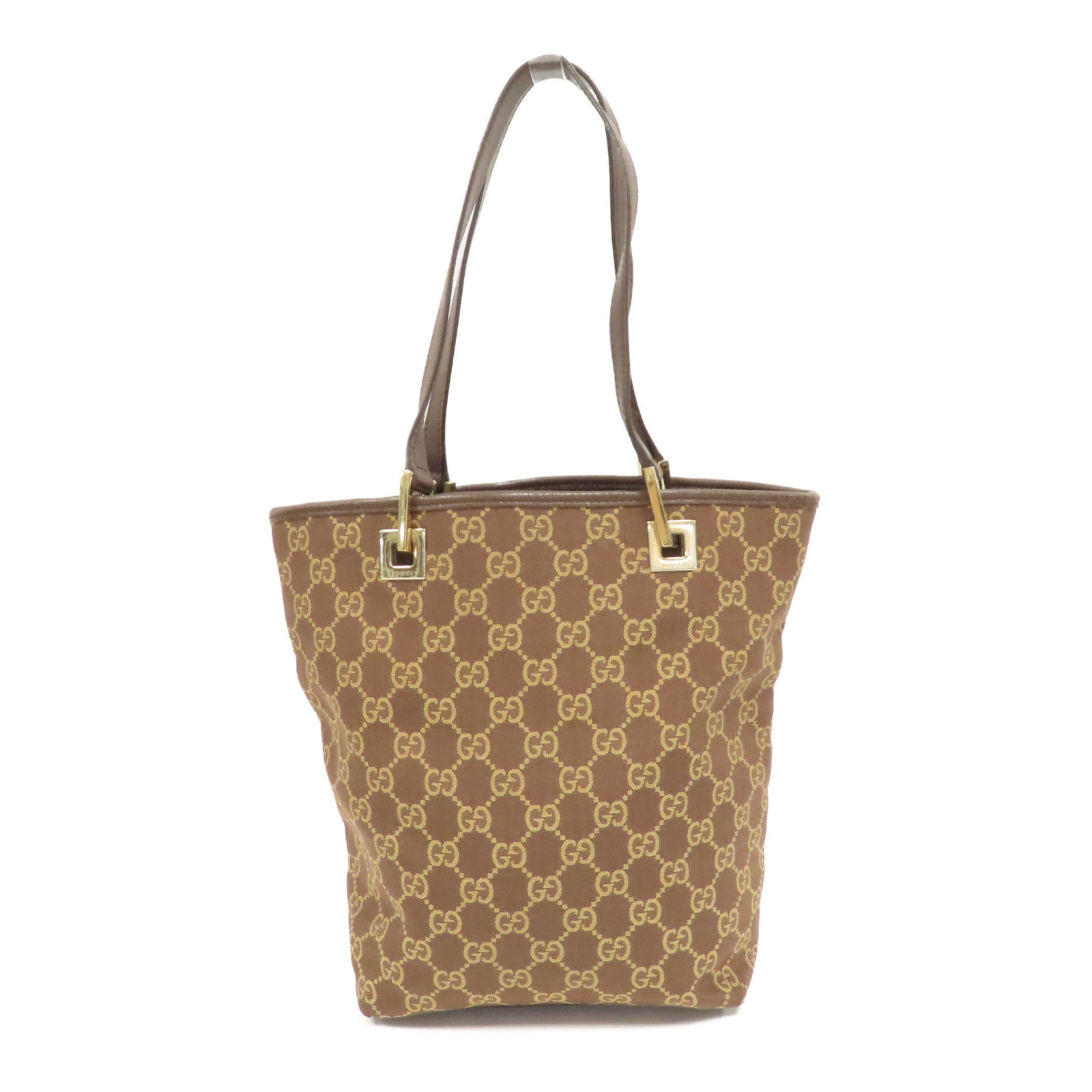 GUCCI 帆布Hand Bag金扣手挽袋啡色