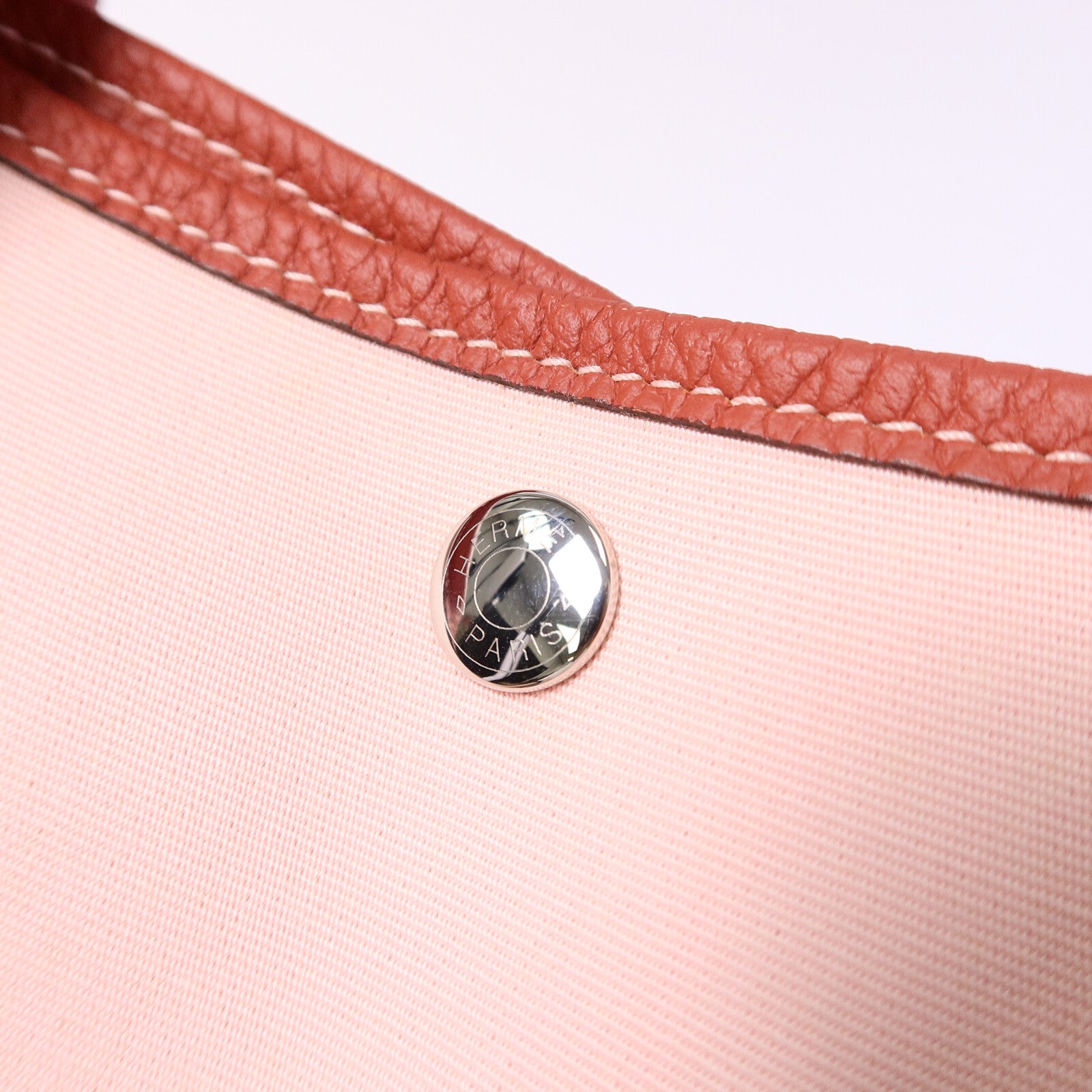 HERMES Canvas Garden Party PM手挽袋Rose Sakura/Rouge Du