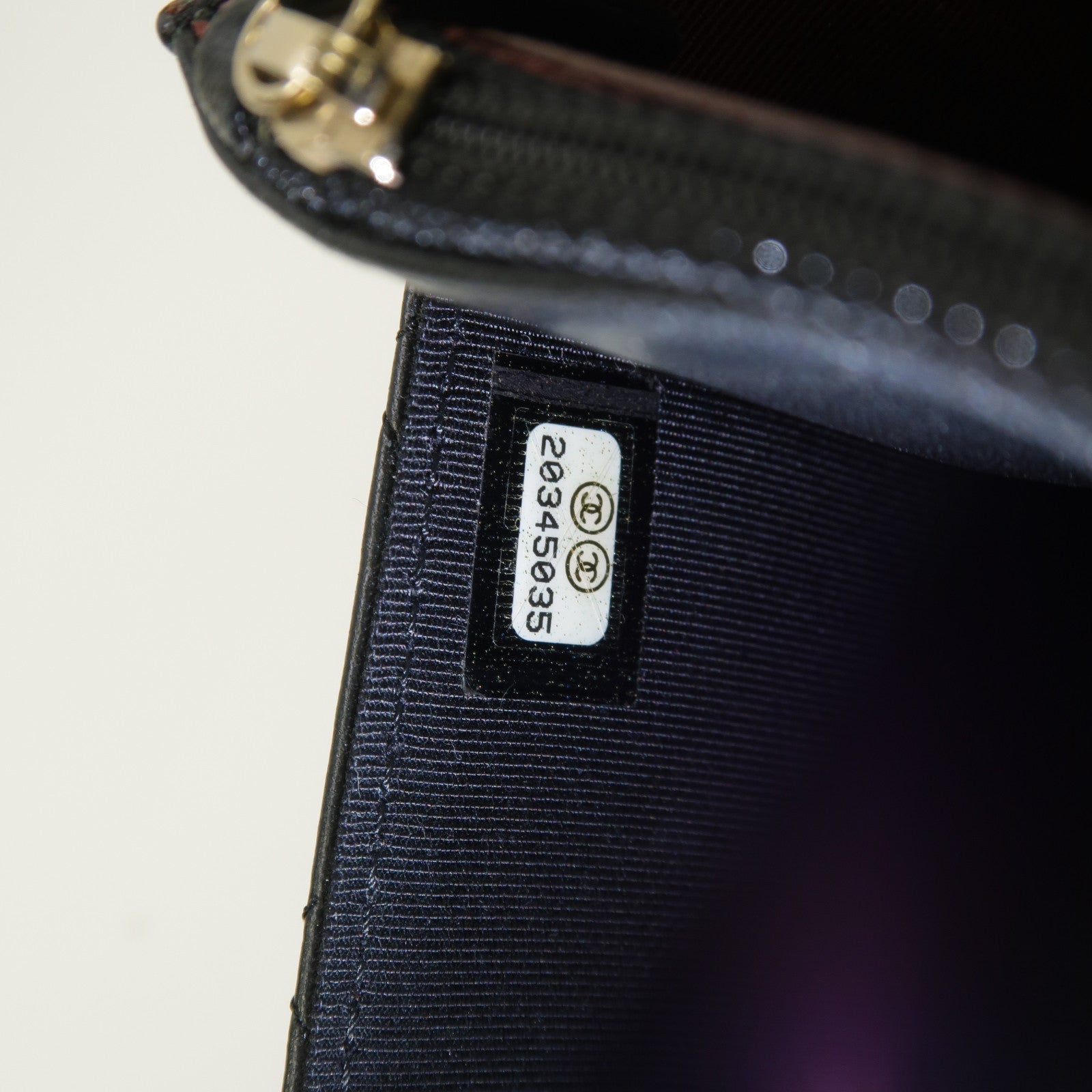 CHANEL 菱格羊皮皮革Wallet On Chain金扣鏈帶肩背袋黑色