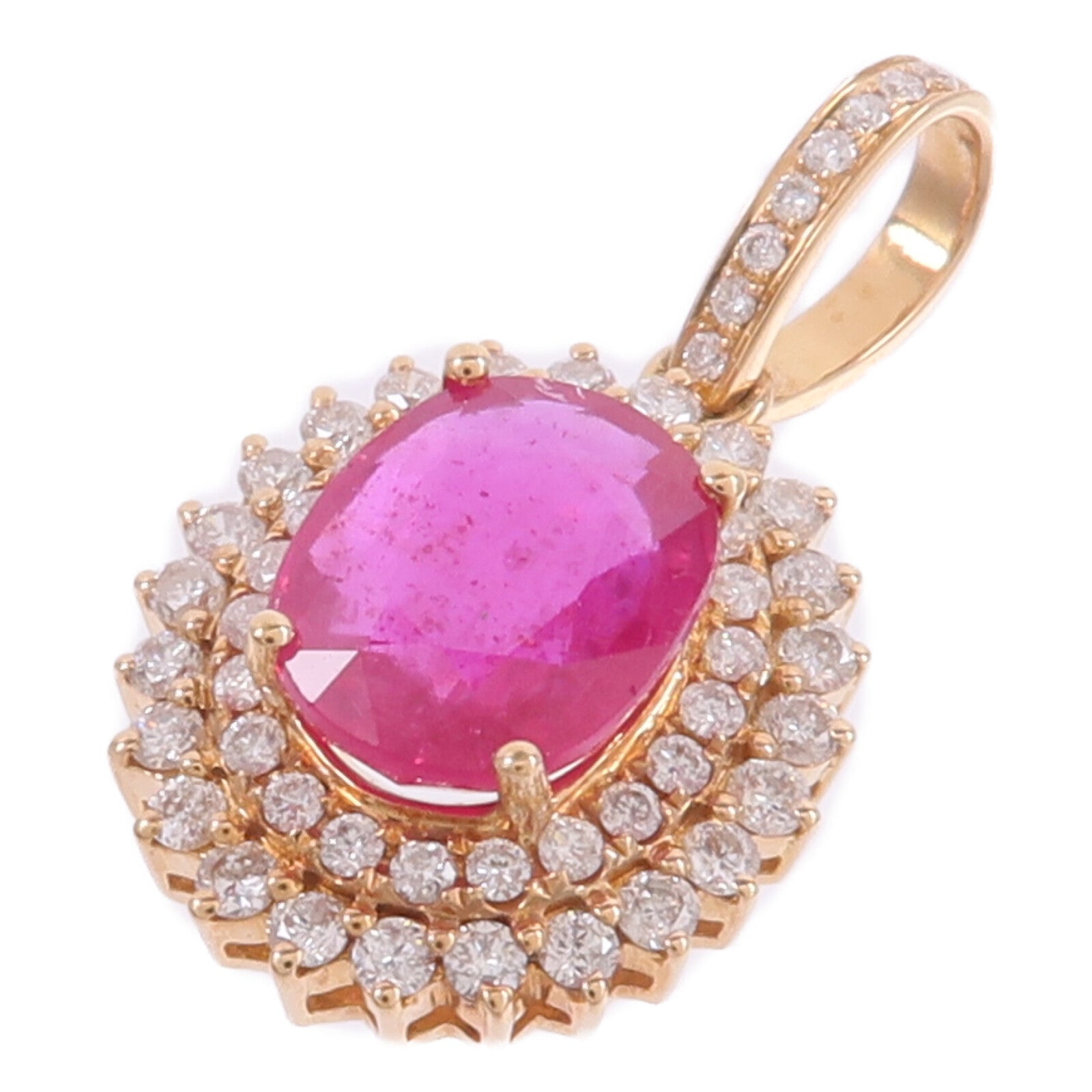 JEWELRY 18K Ruby Diamond Pendant Top紅寶石/鑽石吊墜