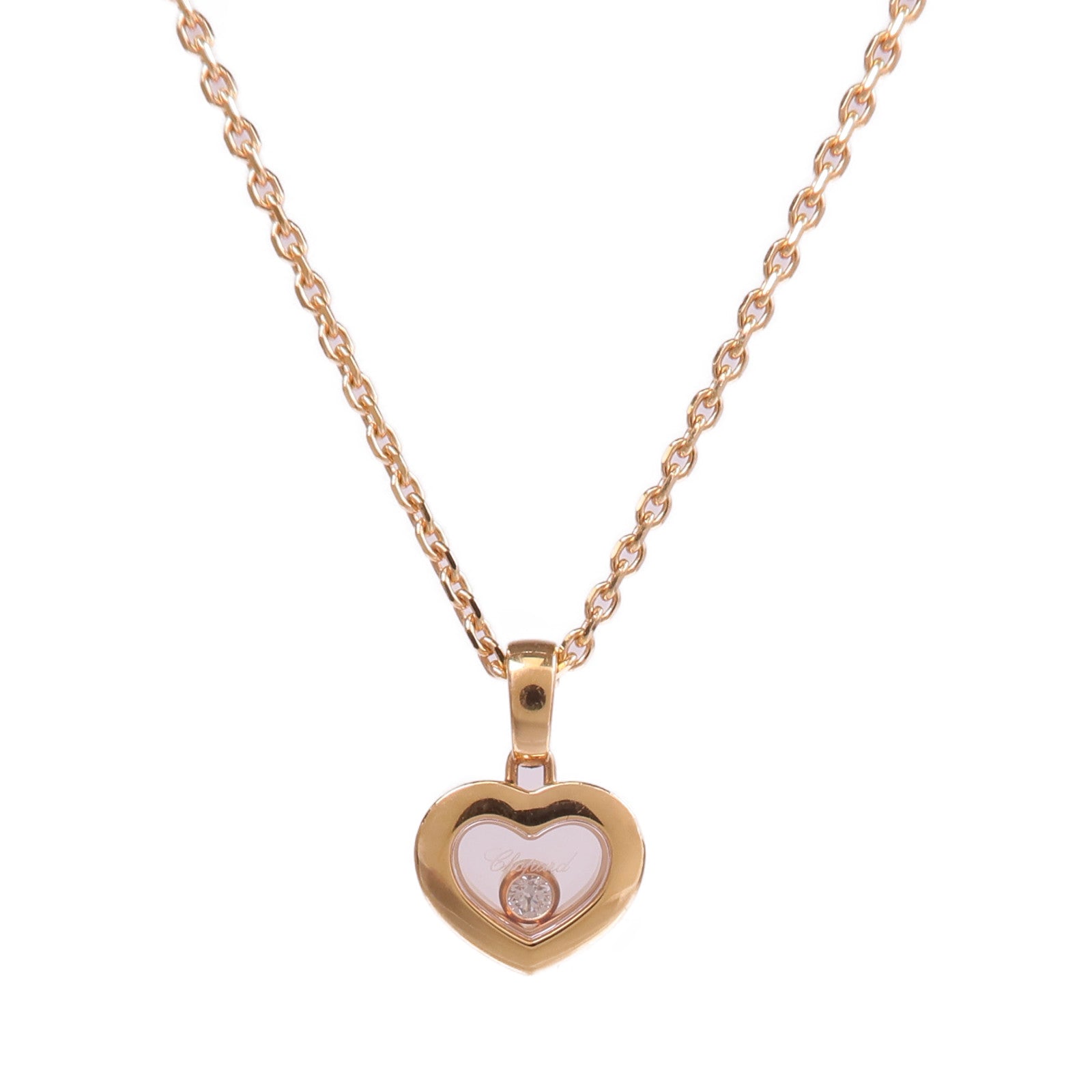 Chopard 18K玫瑰金Happy Diamonds Necklace鑽石項鍊