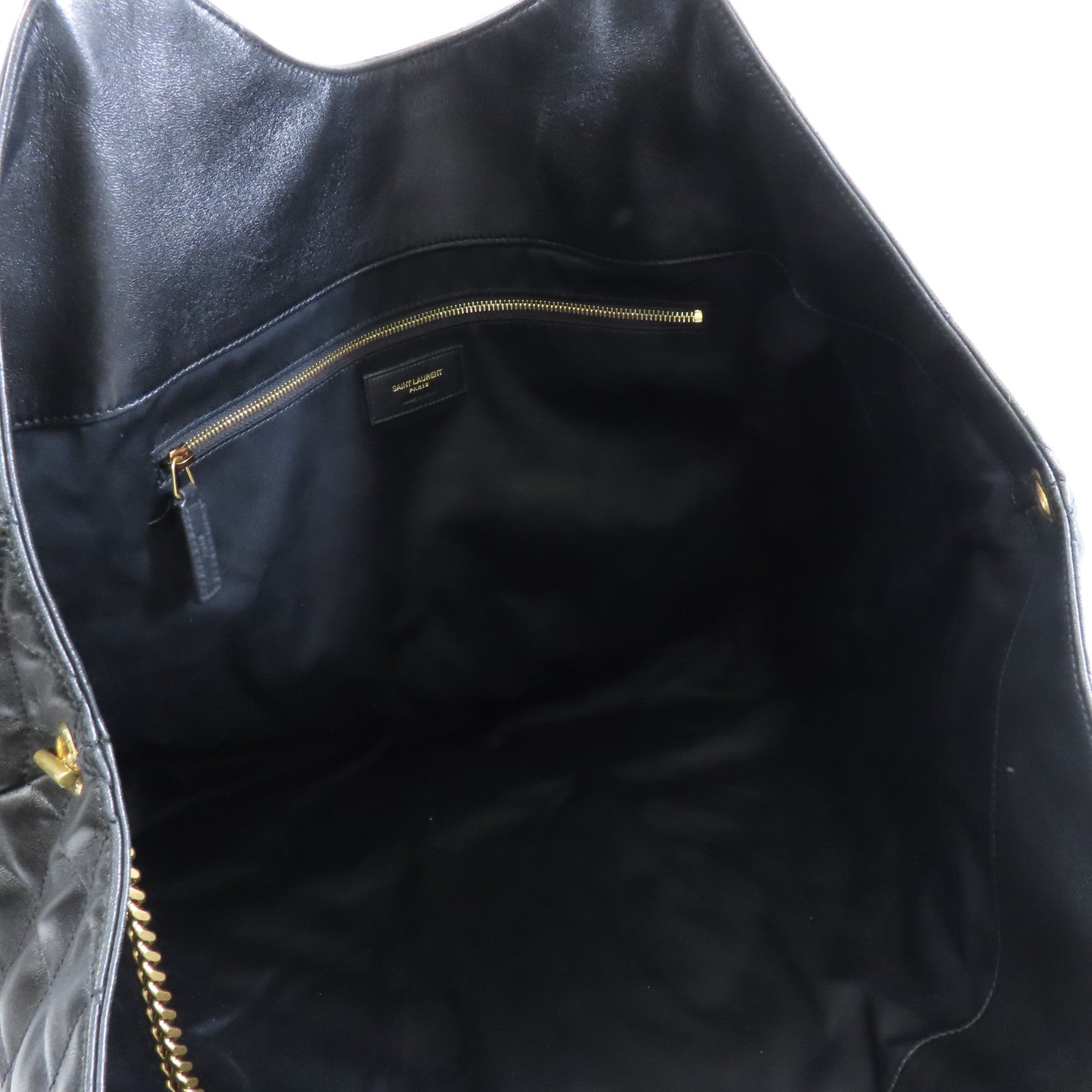 SAINT LAURENT 羊皮皮革Icare Maxi Shopping Bag金扣手挽袋黑色