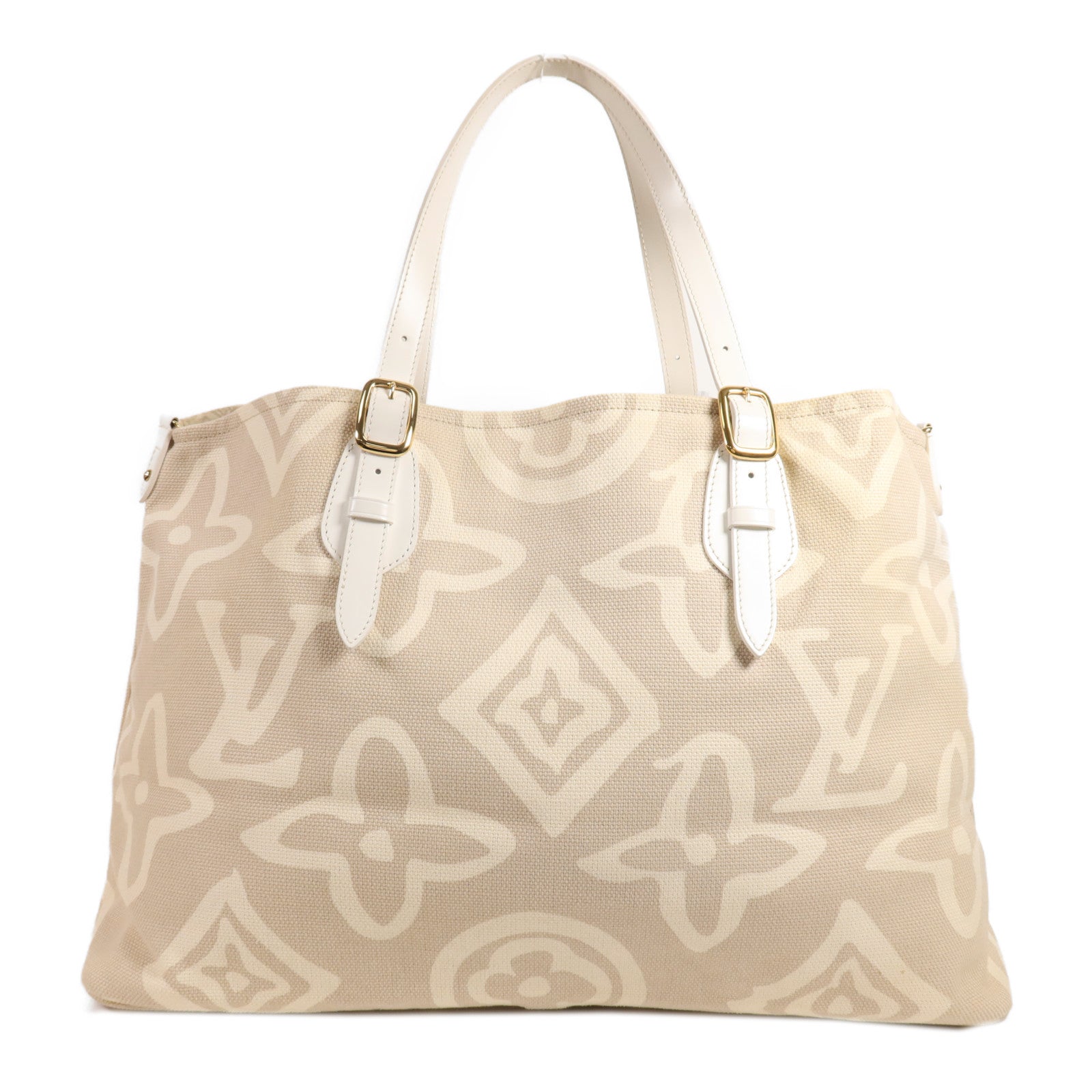 LOUIS VUITTON 帆布Tahitienne GM金扣肩背袋