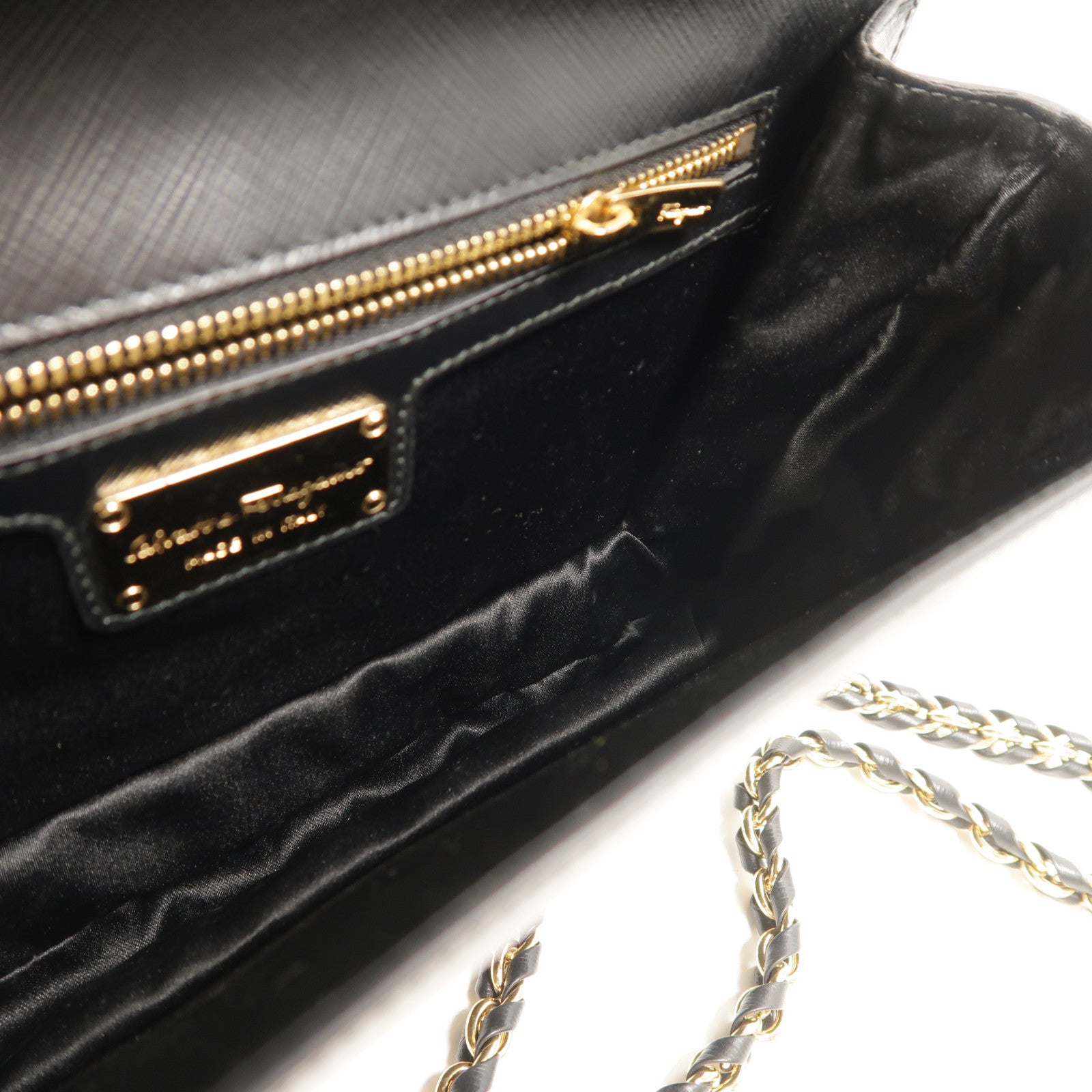 Salvatore Ferragamo 牛皮皮革Chain Shoulder鏈帶肩背袋
