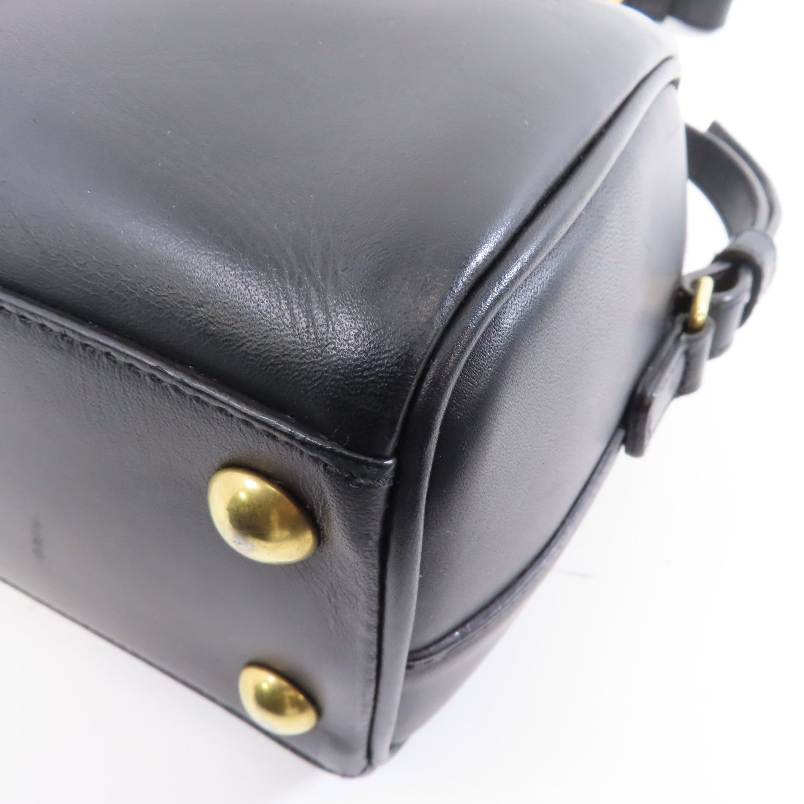 SAINT LAURENT 牛皮皮革2way Shoulder Bag金扣手挽肩背兩用袋黑色