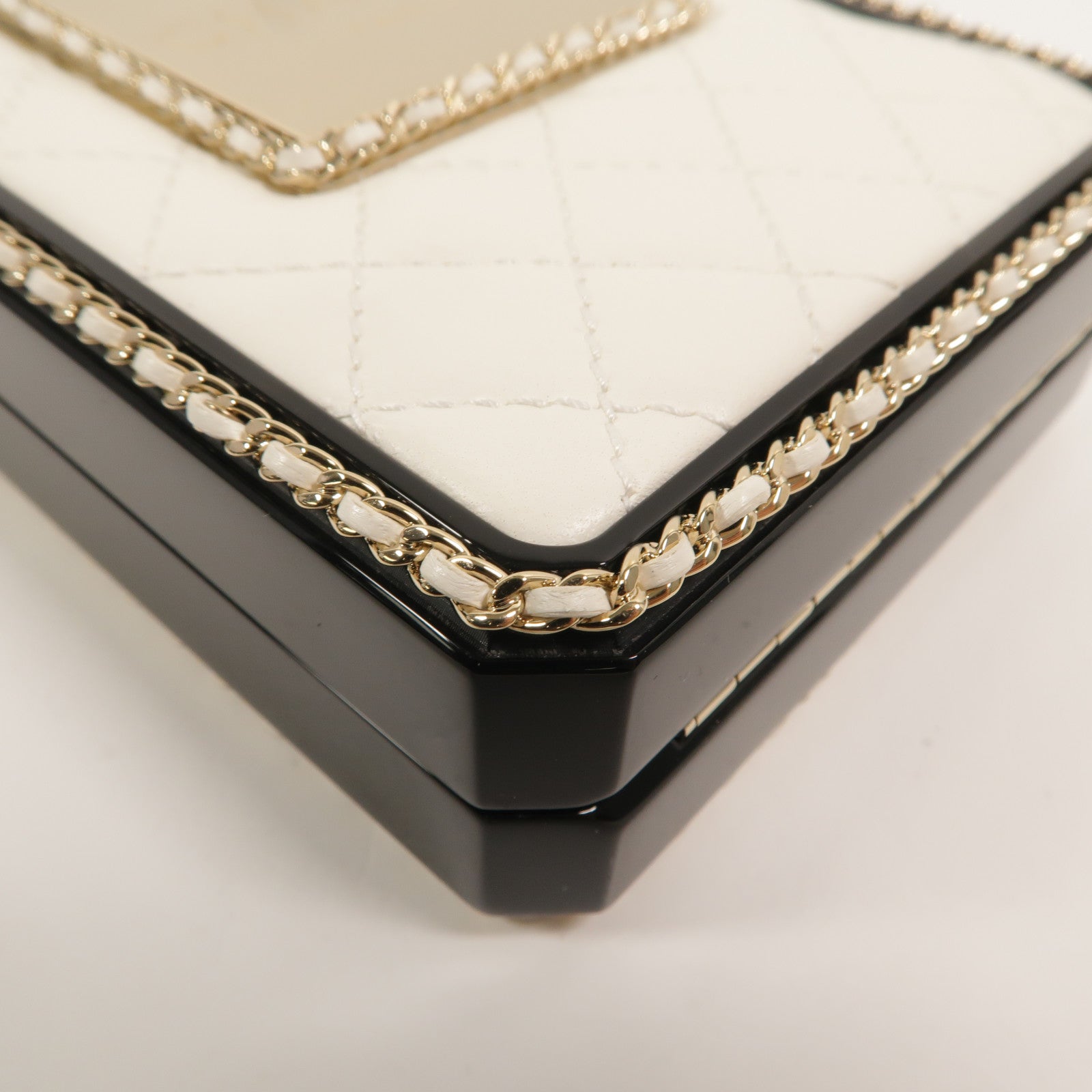 CHANEL 羊皮皮革PVC Chain Shoulder鏈帶肩背袋