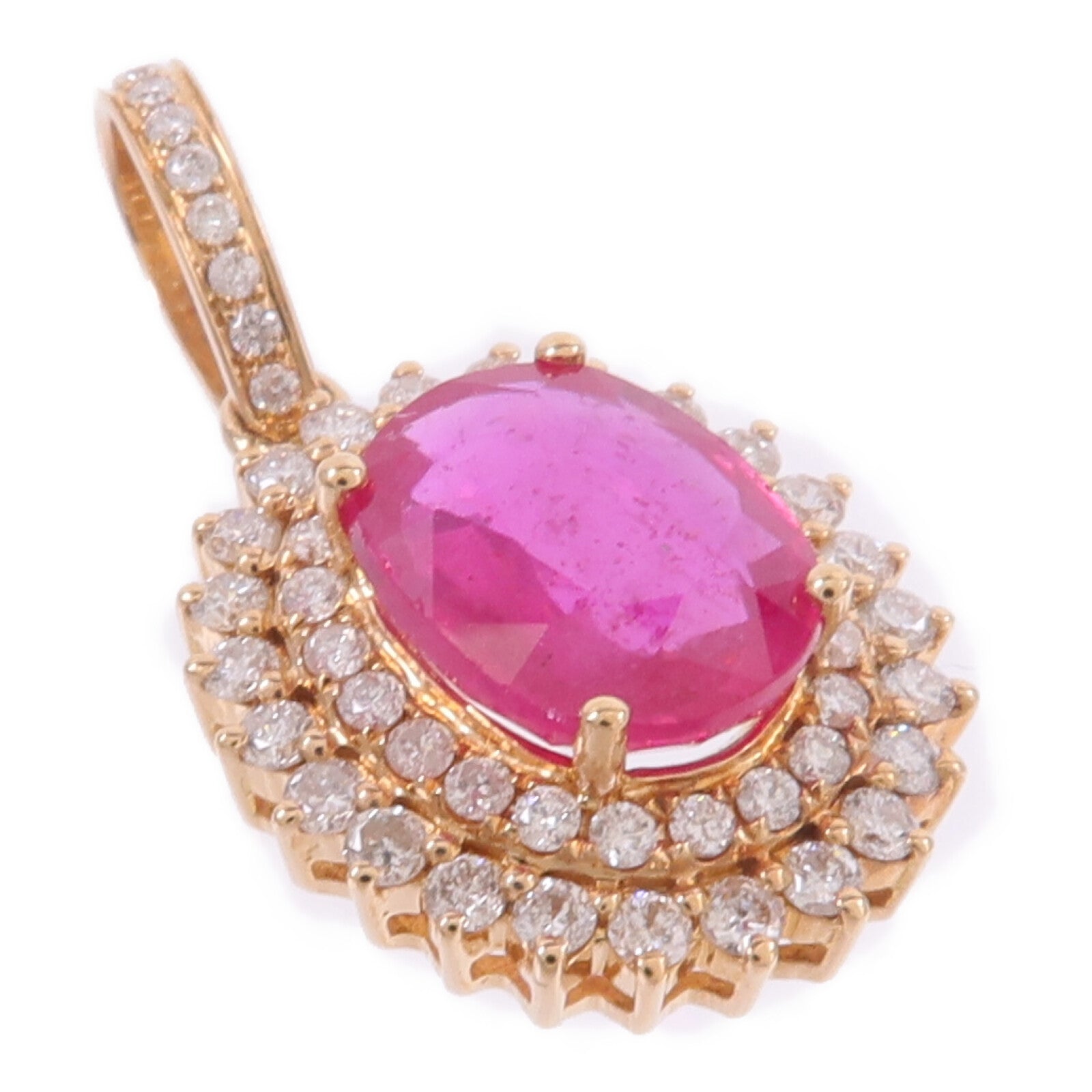 JEWELRY 18K Ruby Diamond Pendant Top紅寶石/鑽石吊墜