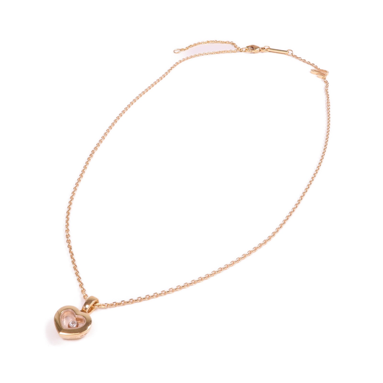 Chopard 18K玫瑰金Happy Diamonds Necklace鑽石項鍊