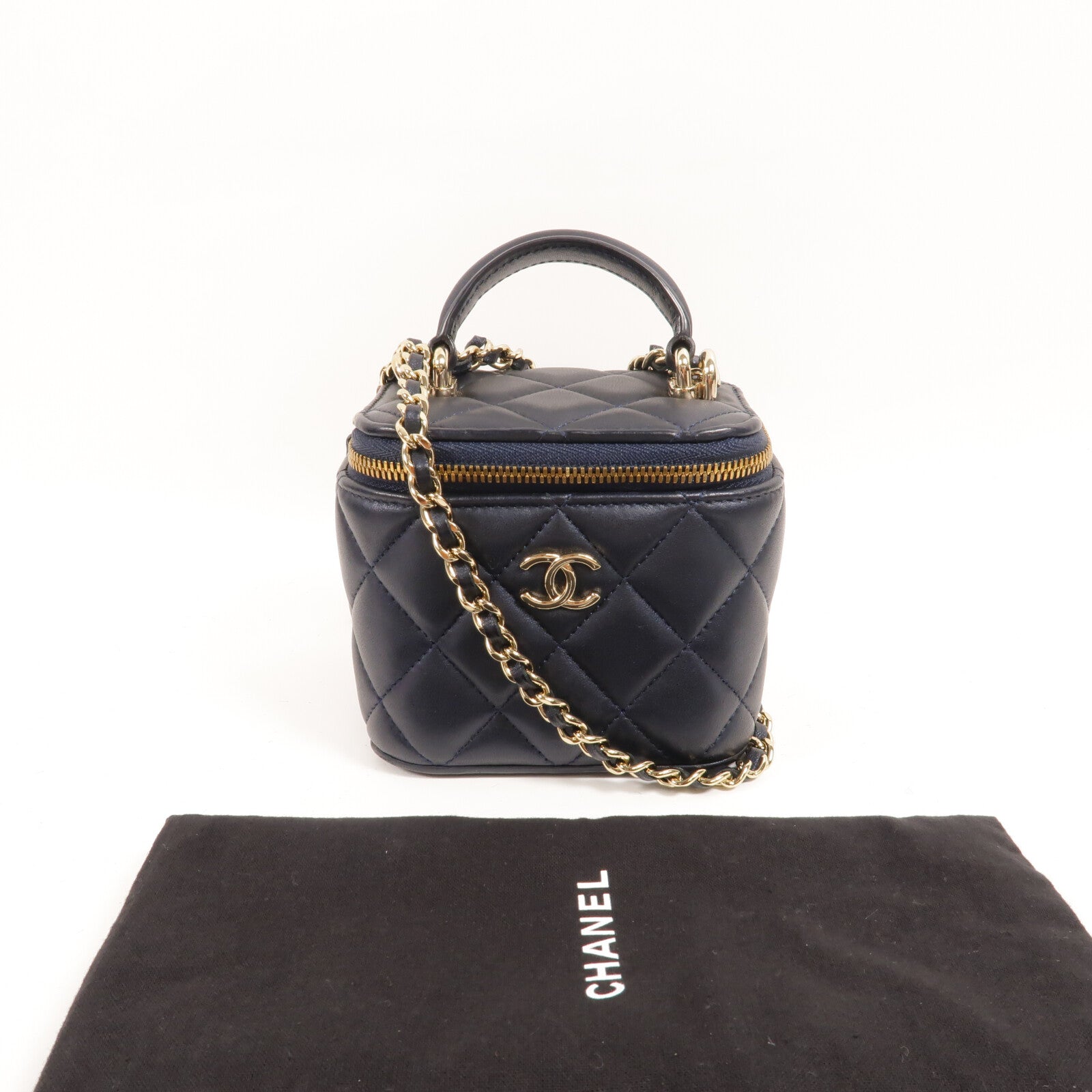 CHANEL 羊皮皮革Vanity Case With Top Handle手挽肩背兩用袋