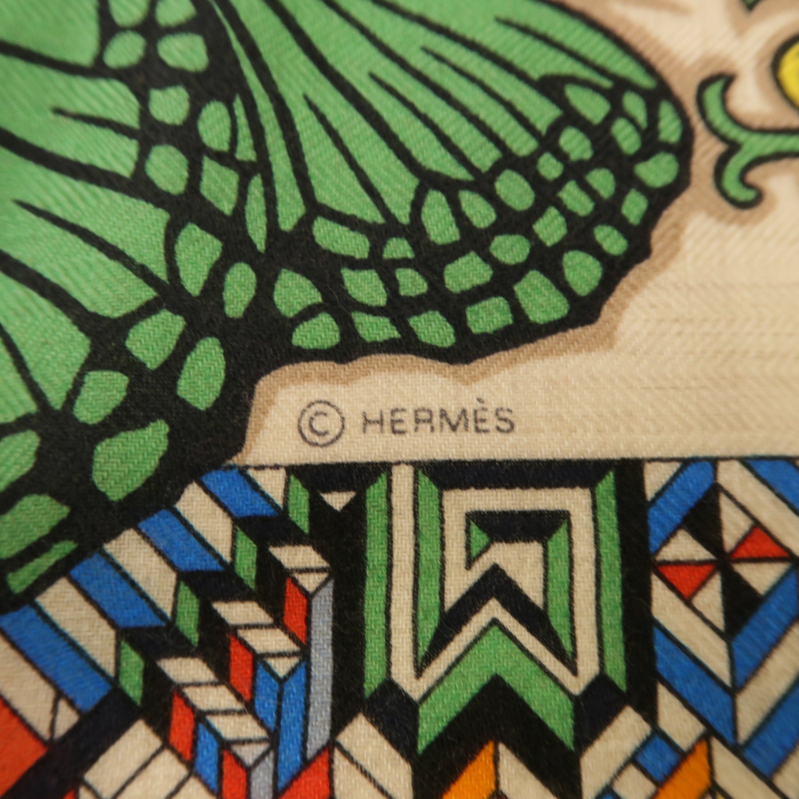 HERMES Cashmere Scarf圍巾米色/藍色/彩色
