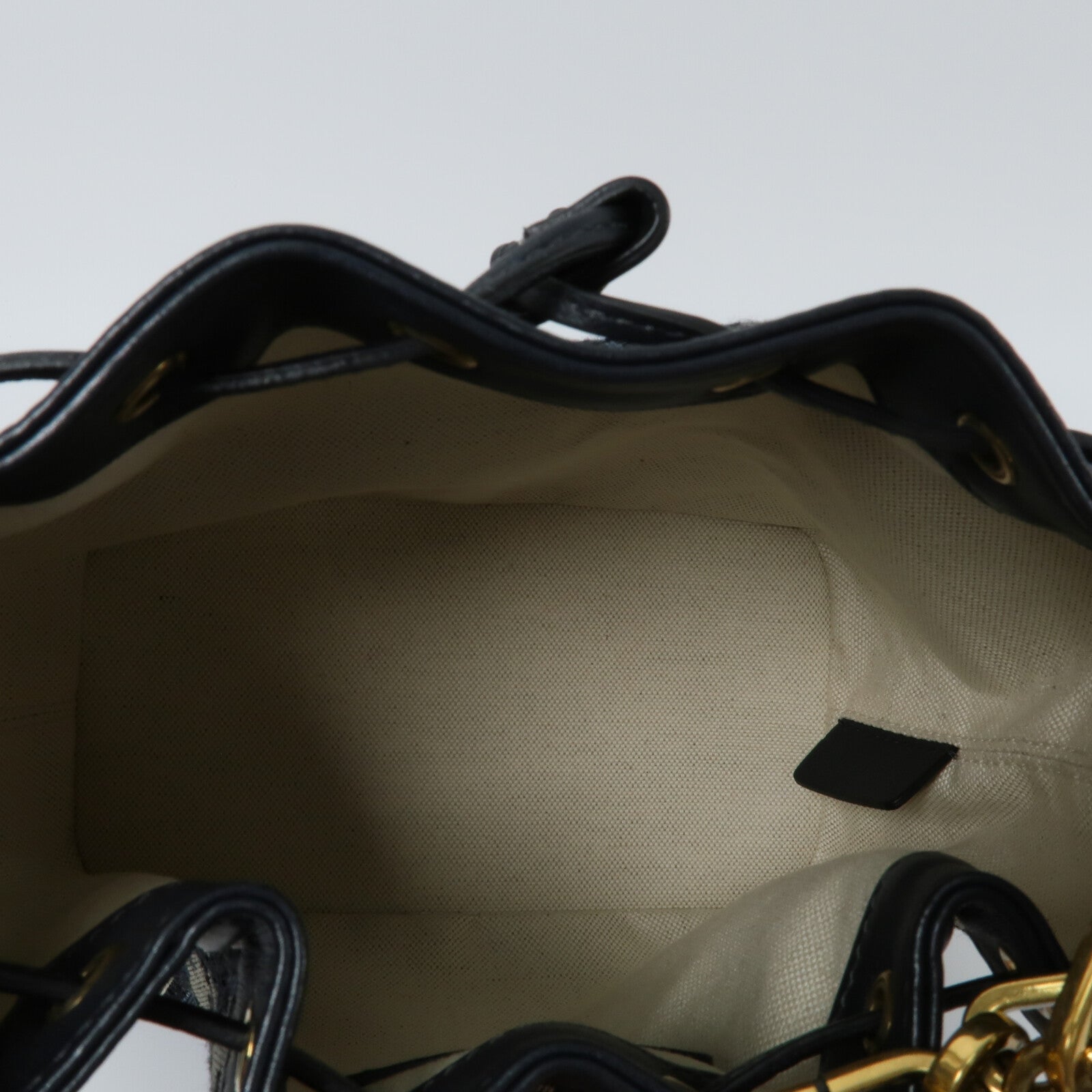 Dior 帆布Mini Oblique Bucket Bag鏈帶肩背袋